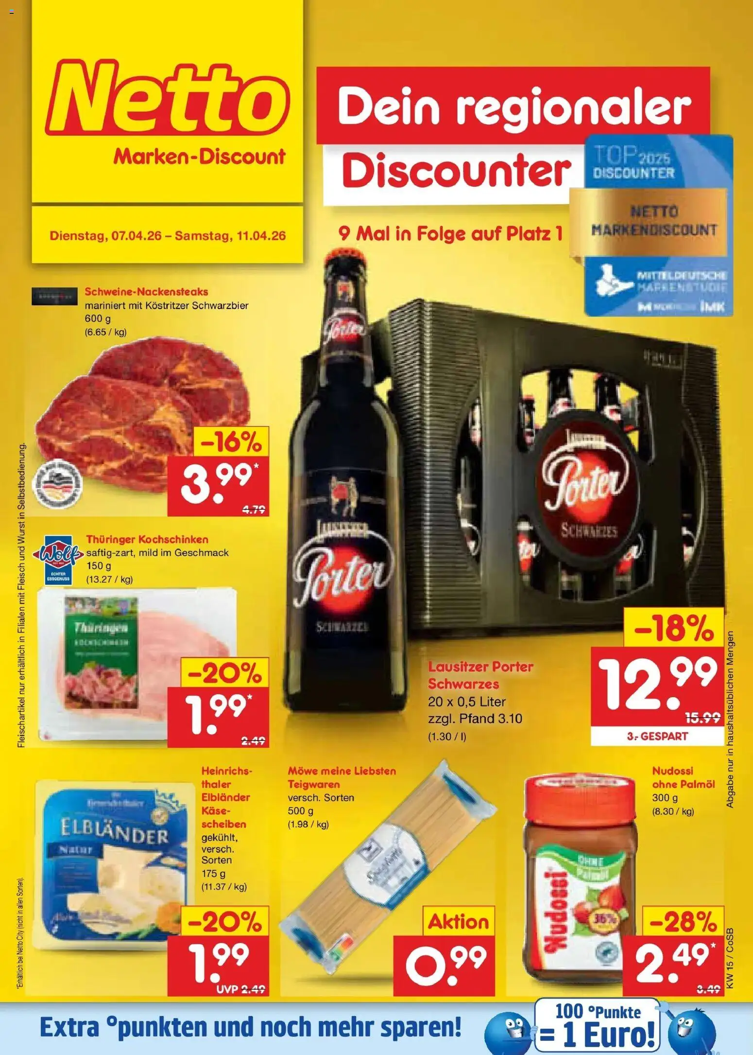 Netto Marken-Discount Prospekt Bitterfeld-Wolfen	 – gültig ab 07.04.2026 | Seite: 26 | Produkte: Top, Käse, Kostritzer, Fleisch