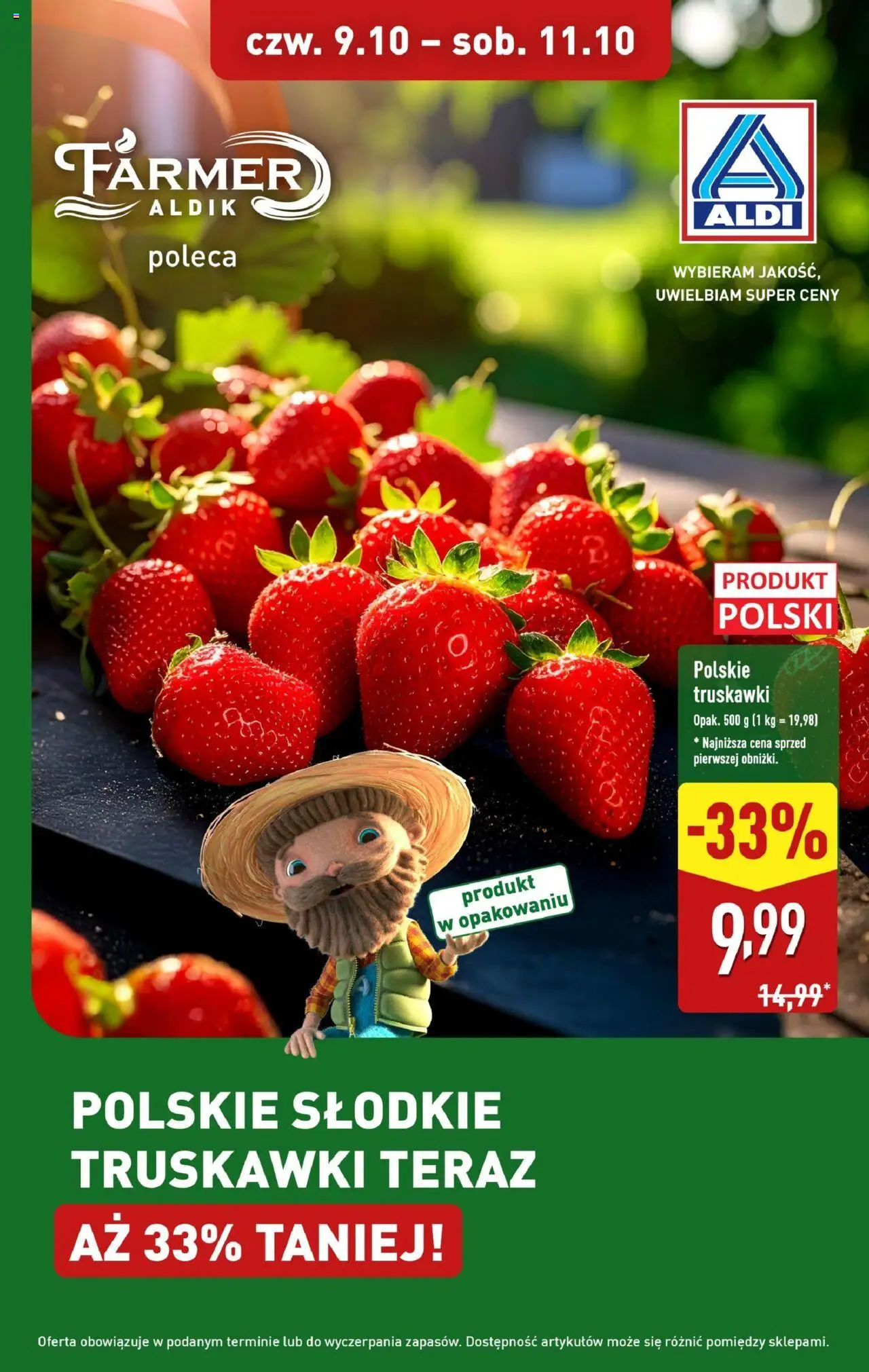 Aldi Gazetka - Promocje weekend od 09.10.2025 | Strona: 9 | Produkty: Truskawki