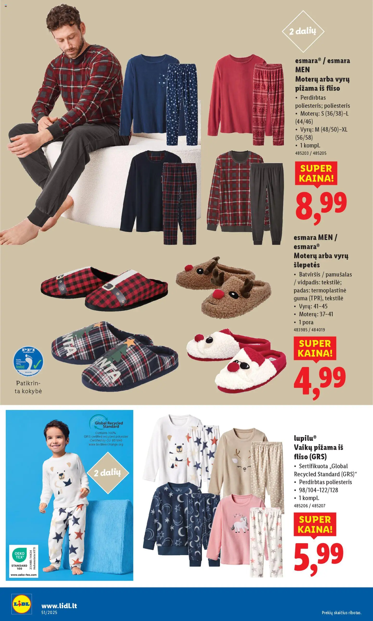 LIDL akcijos nuo 15.12.2025 | Puslapis: 30 | Prekių: Pižama, Šlepetės