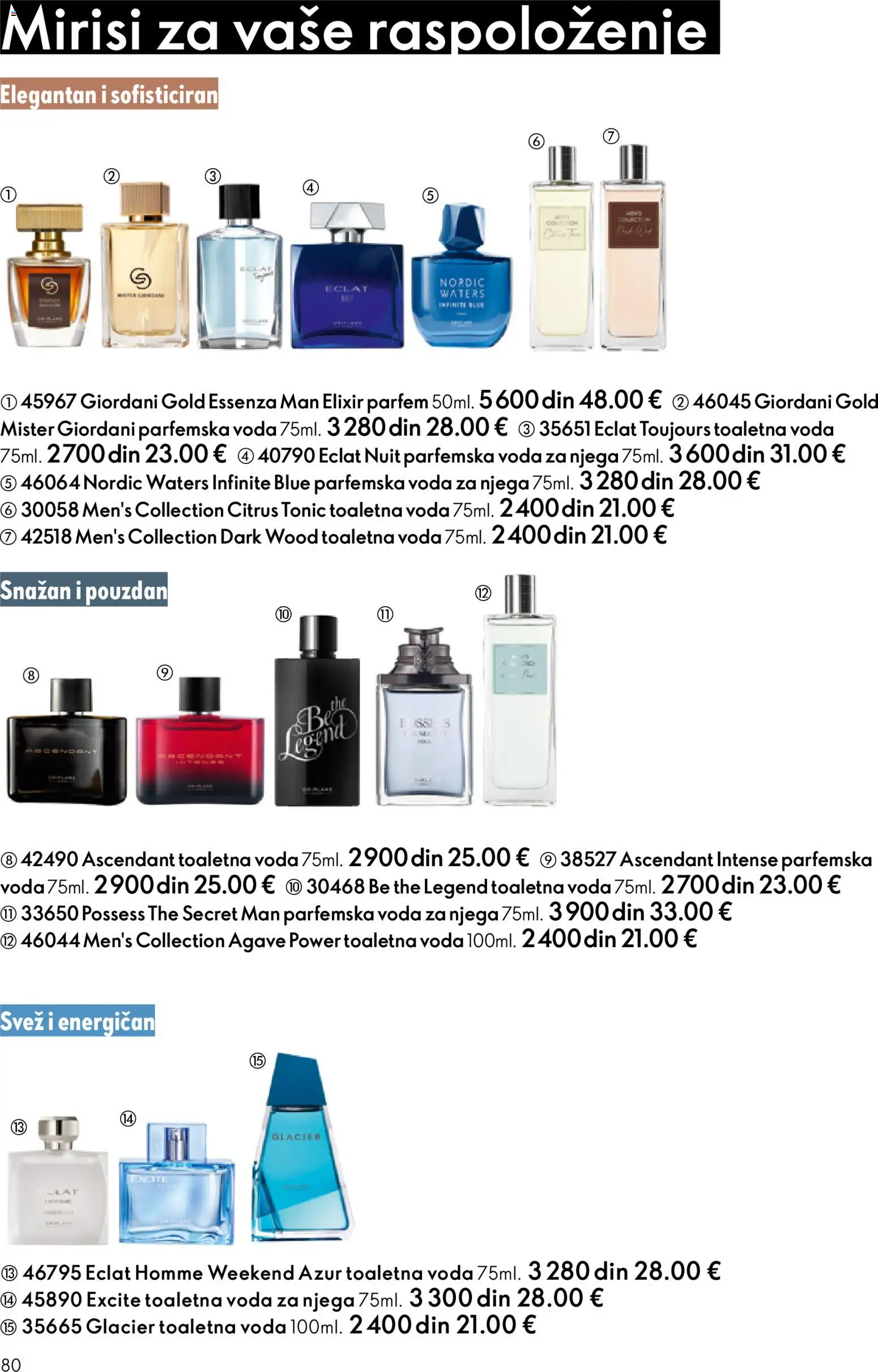 Oriflame katalog - važi od 31.12.2025 | Strana: 80 | Proizvode: Parfem, Toaletna voda, Voda