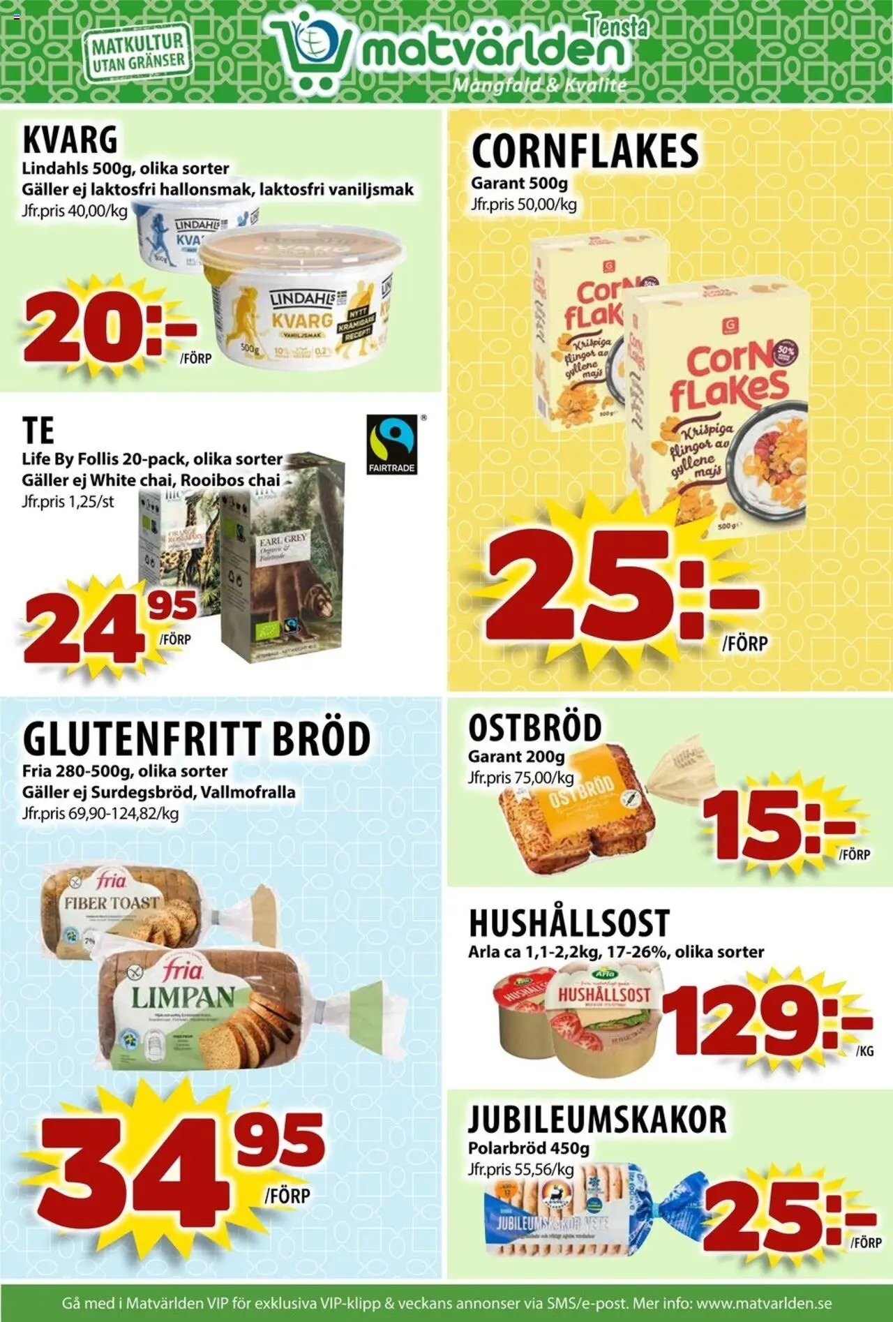 Matvärlden reklamblad aktuell från 20.10.2025 | Sida: 5 | Produkter: Hushållsost, Ost, Flingor, Majs