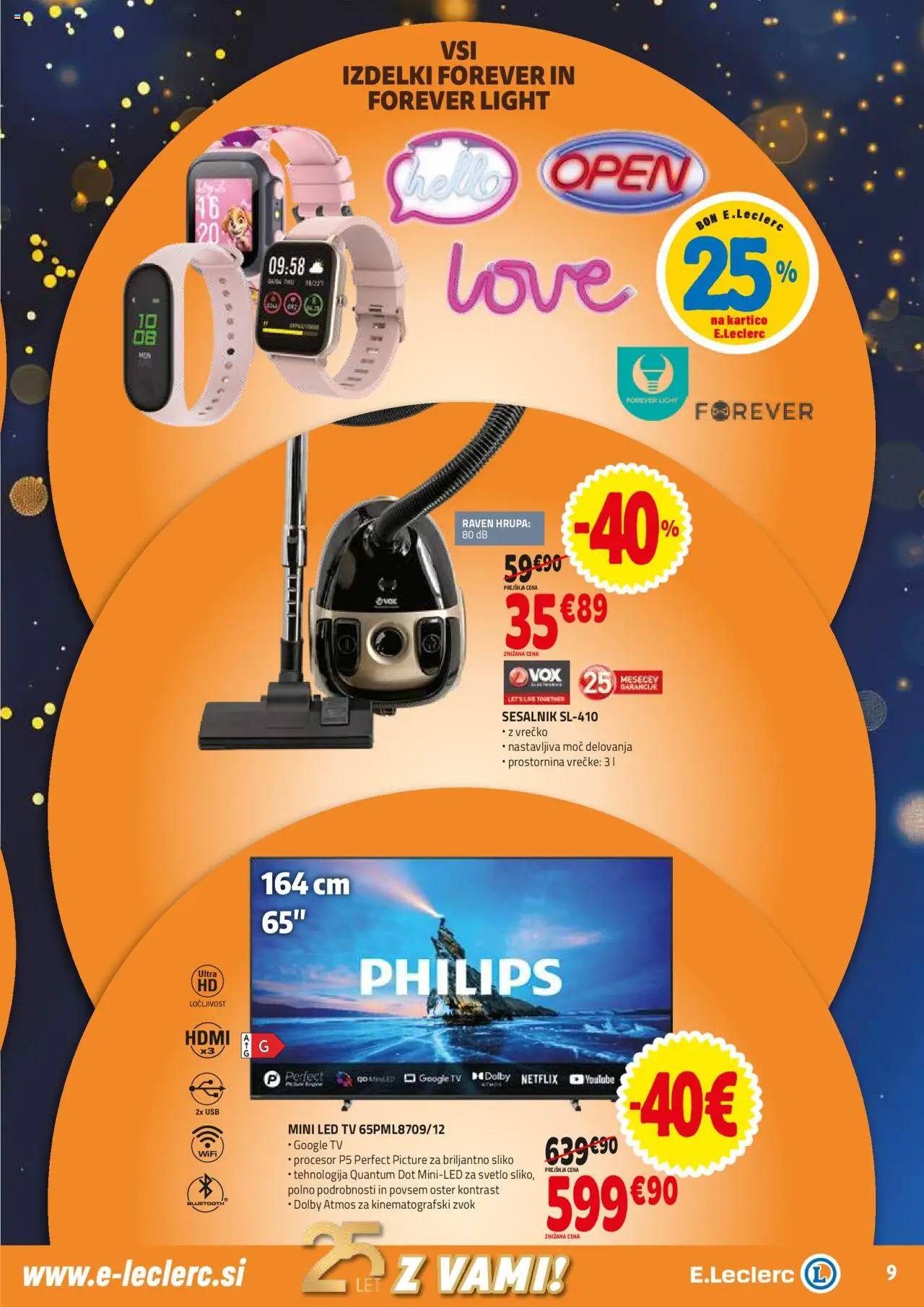 E.leclerc katalog │ velja od 18.06.2025 | Stran: 9 | Izdelki: Tv, Sesalnik, Led tv