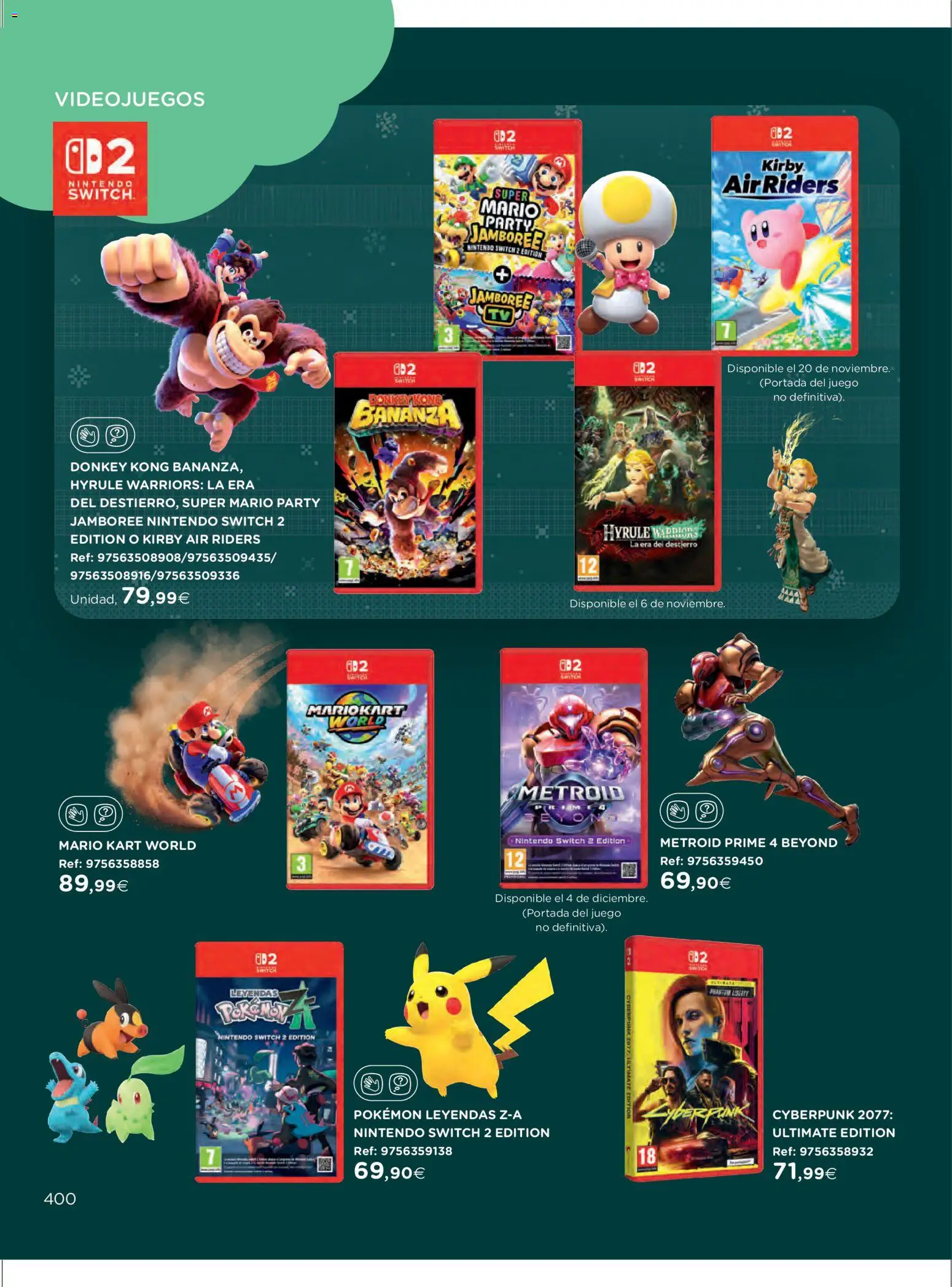 El Corte Inglés ofertas │ válido desde el 27.10.2025 | Página: 400 | Productos: Nintendo