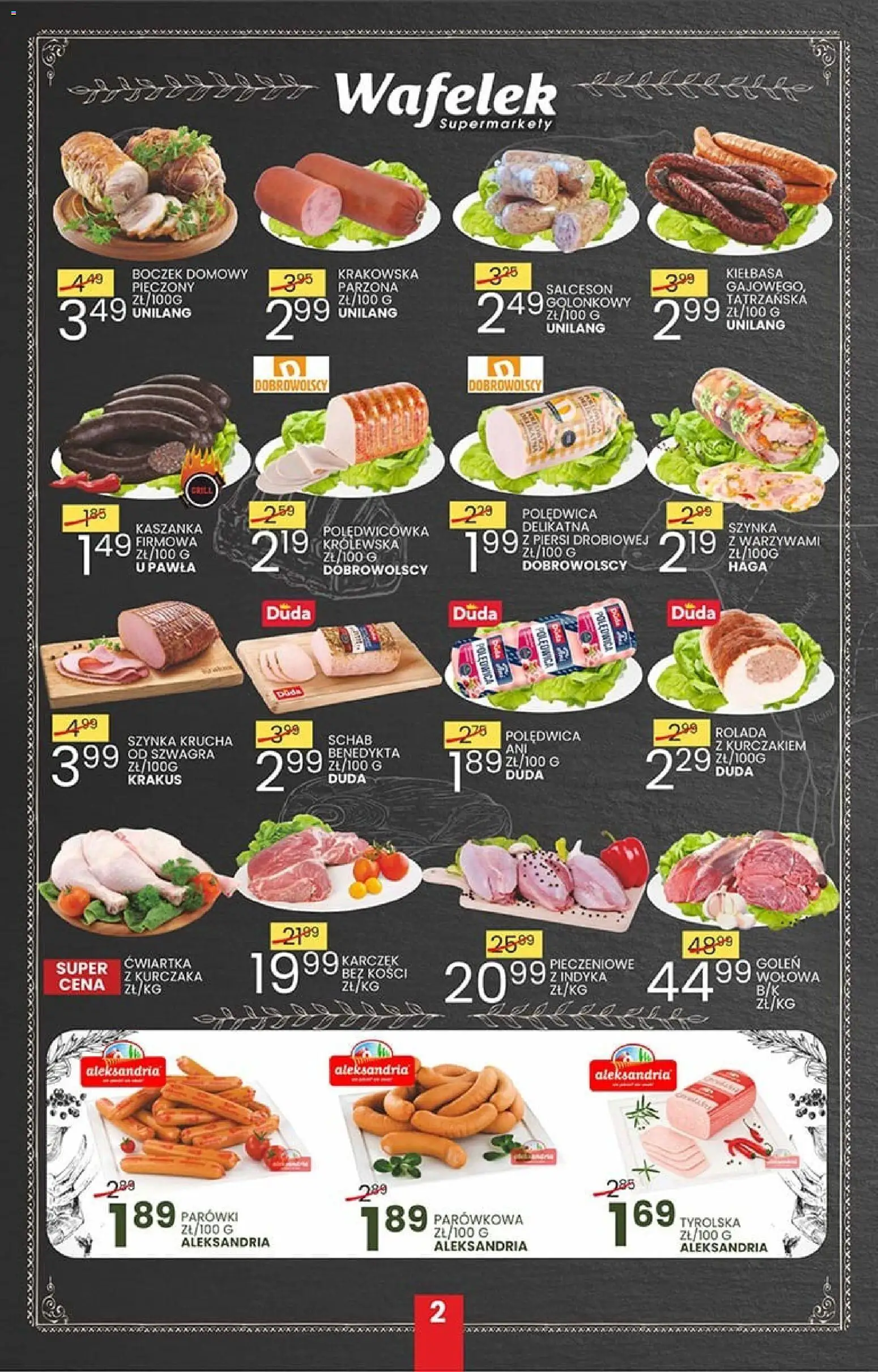 Wafelek - Gazetka od 07.04.2026 | Strona: 2 | Produkty: Piersi, Kaszanka, Szynka, Boczek