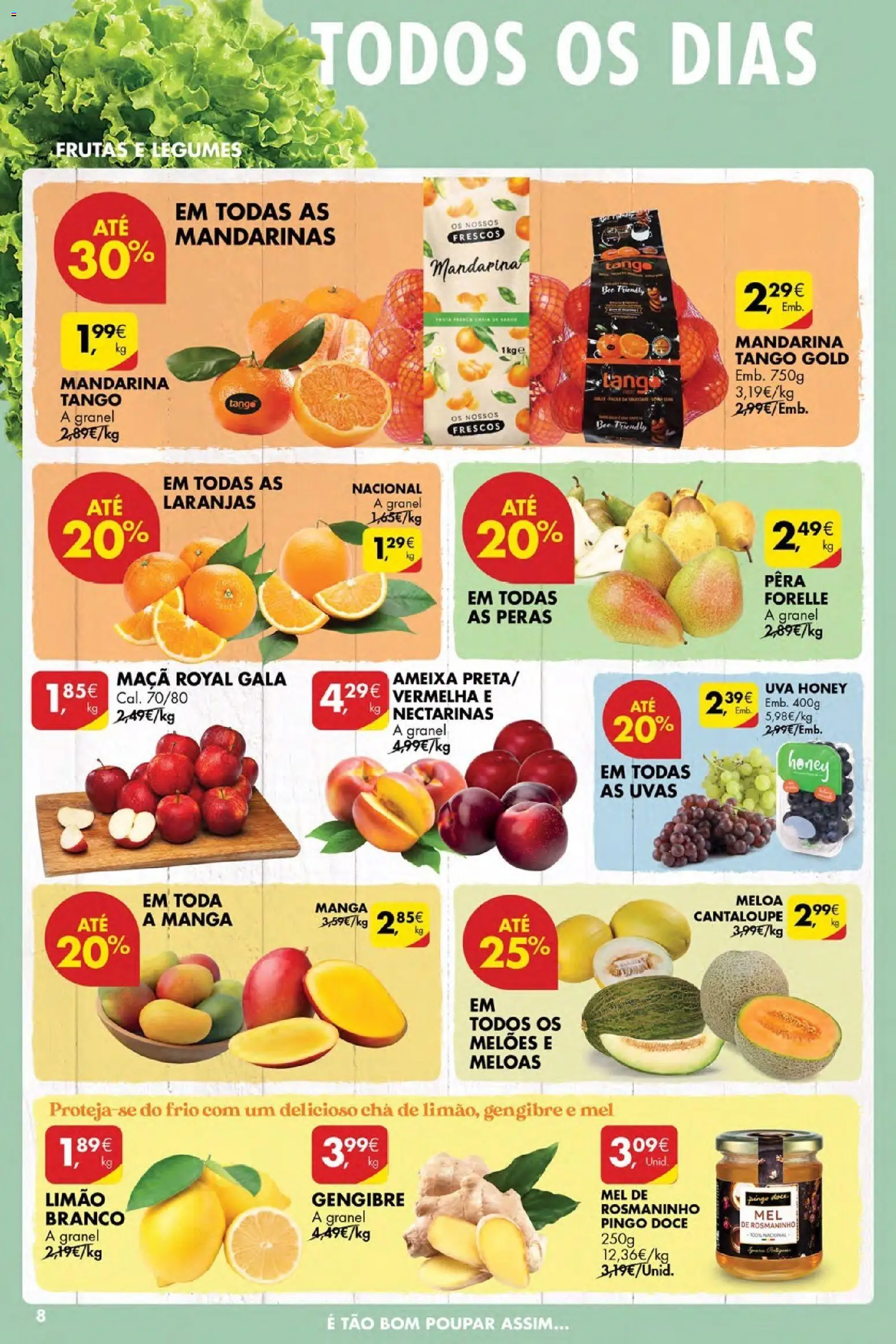 Pingo Doce Poupe Esta Semana Açores │ válido de 19.03.2026 | Página: 8 | Produtos: Maça, Laranjas, Mel, Uvas