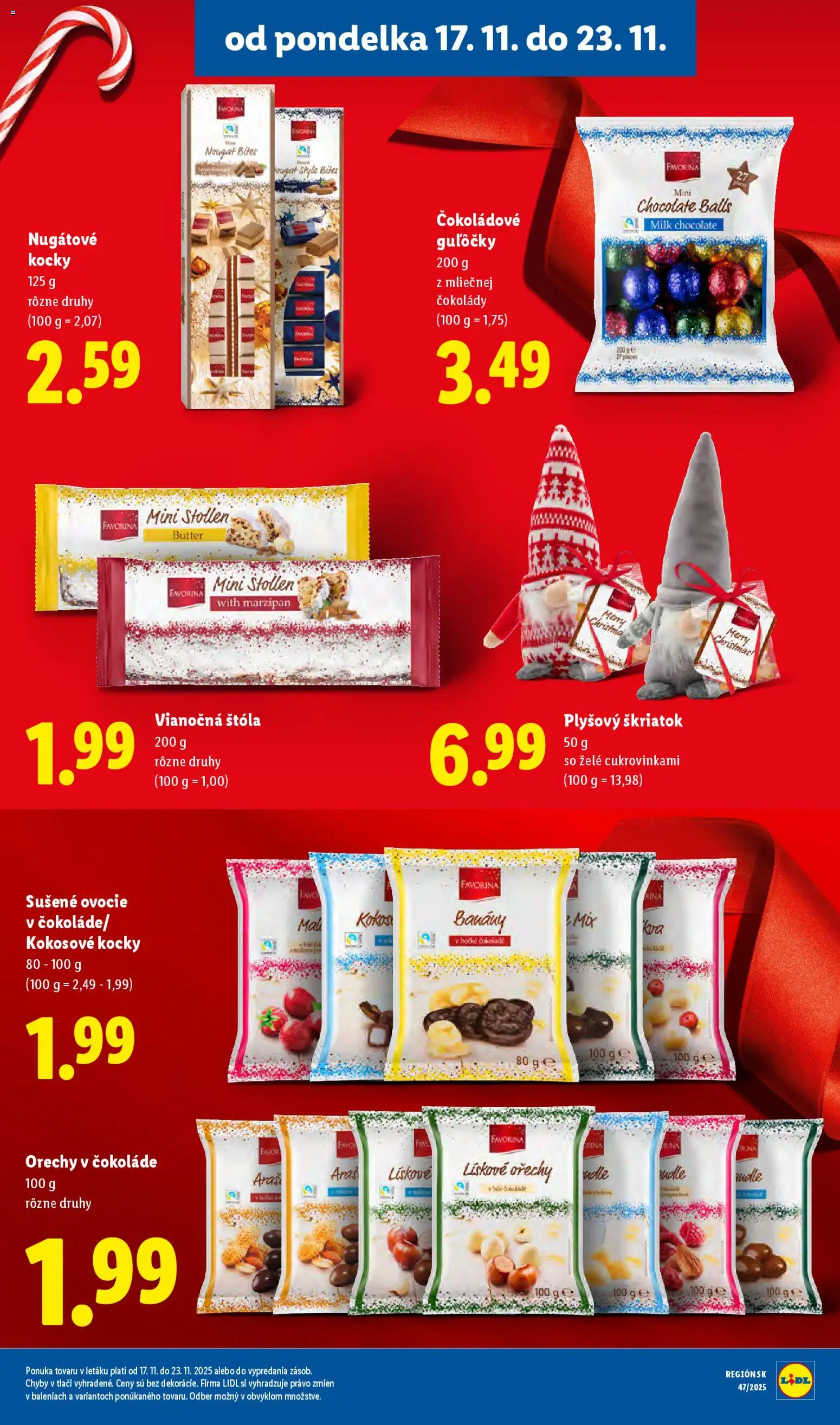 Nové Lidl akcie – leták je platný od 17.11.2025 | Strana: 19 | Produkty: Banány, Orechy, Ovocie