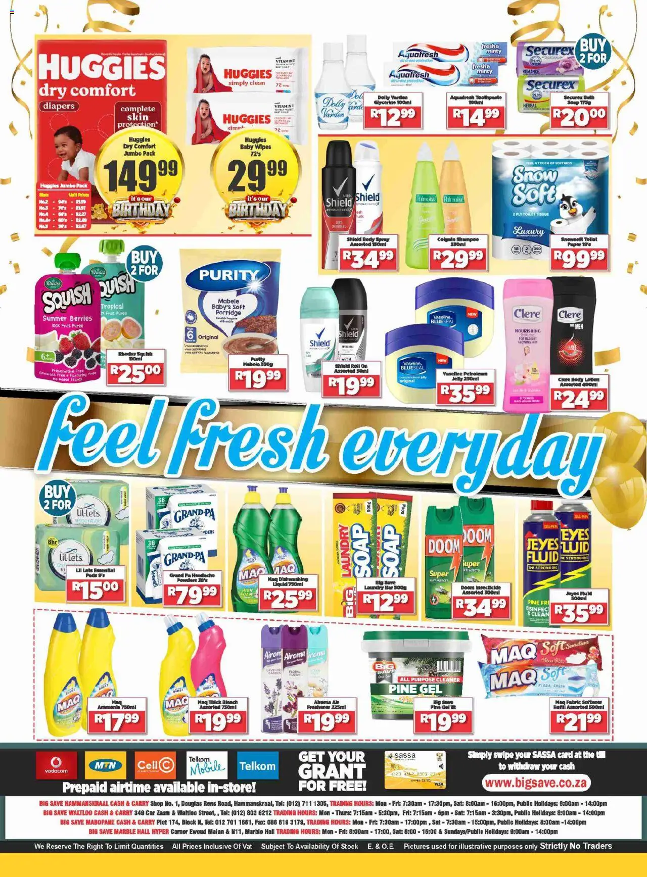 New Big Save catalogue – valid from 13.10.2025 | Page: 4 | Products: Pads, Bleach, Toothpaste, Fruit