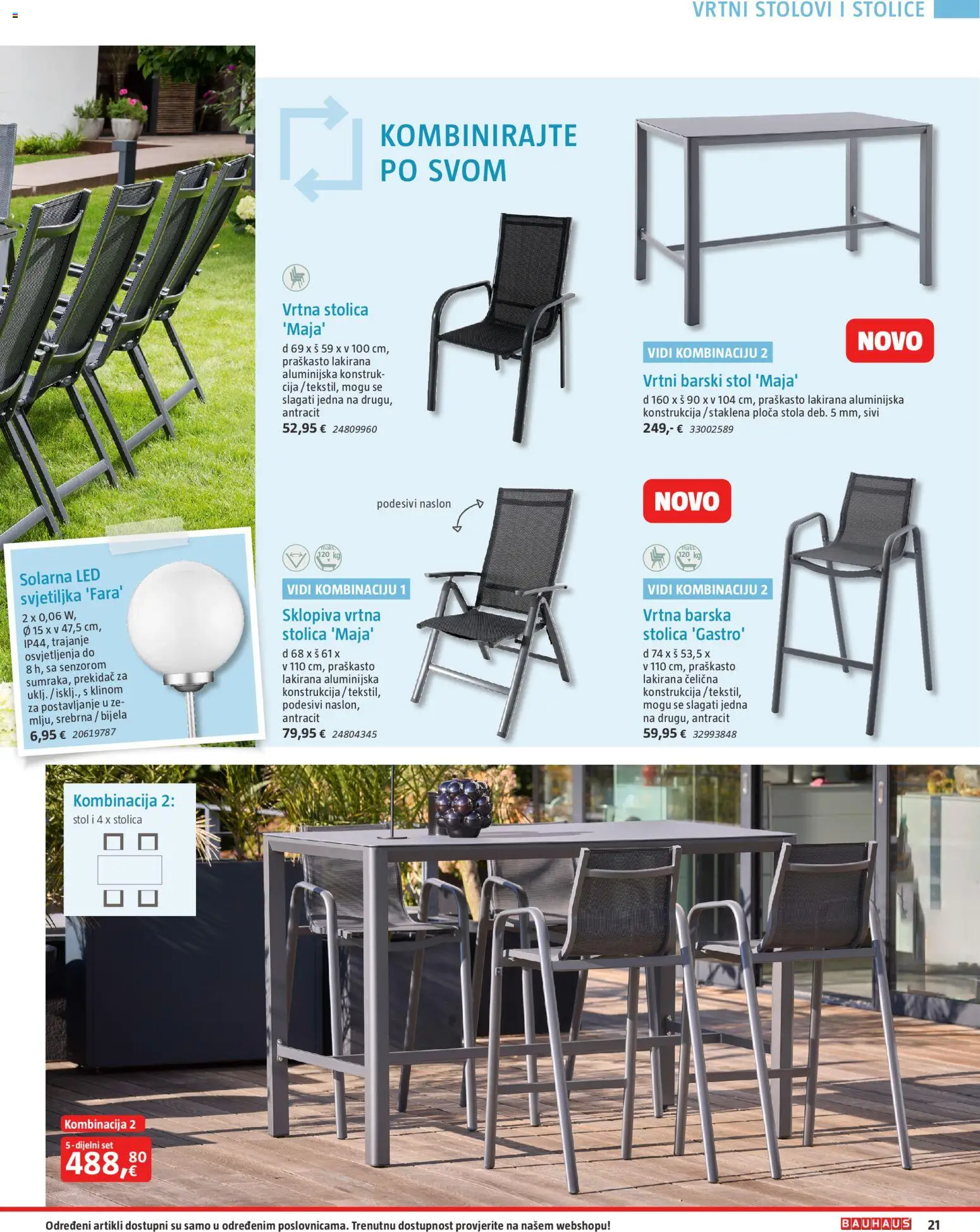 Bauhaus katalog | vrijedi od 23.03.2026 | Stranica: 21 | Proizvodi: Stol, Stolica, Svjetiljka