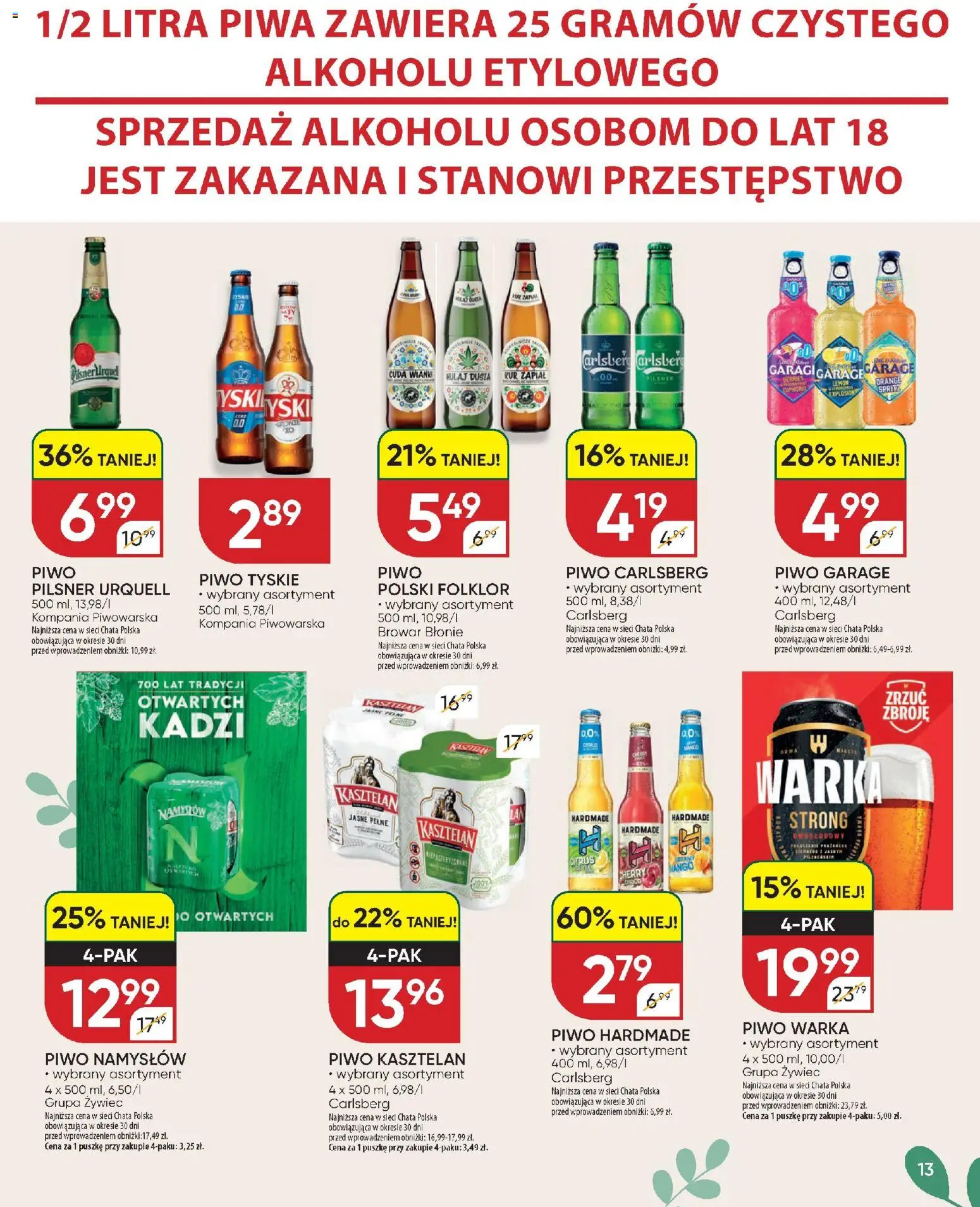 Chata Polska gazetka od 26.03.2026 | Strona: 46 | Produkty: Mango, Warka, Piwo Carlsberg, Piwo