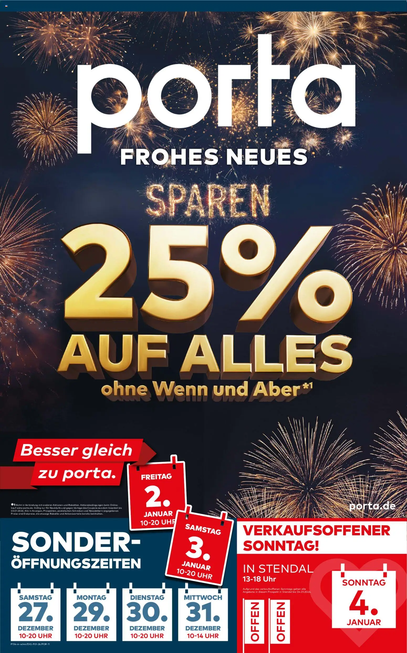 Porta! Frohes neues Sparen Stendal – gültig ab 26.12.2025 | Seite: 1 | Produkte: Uhr