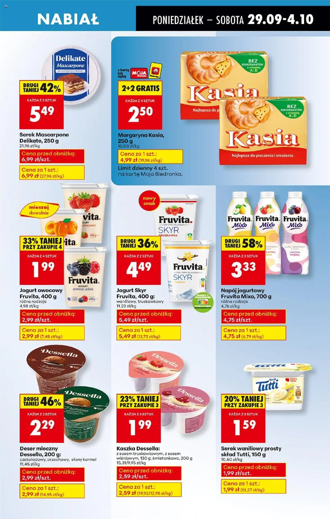 Biedronka gazetka od 29.09.2025 | Strona: 45 | Produkty: Karta, Serek, Ser, Jogurt
