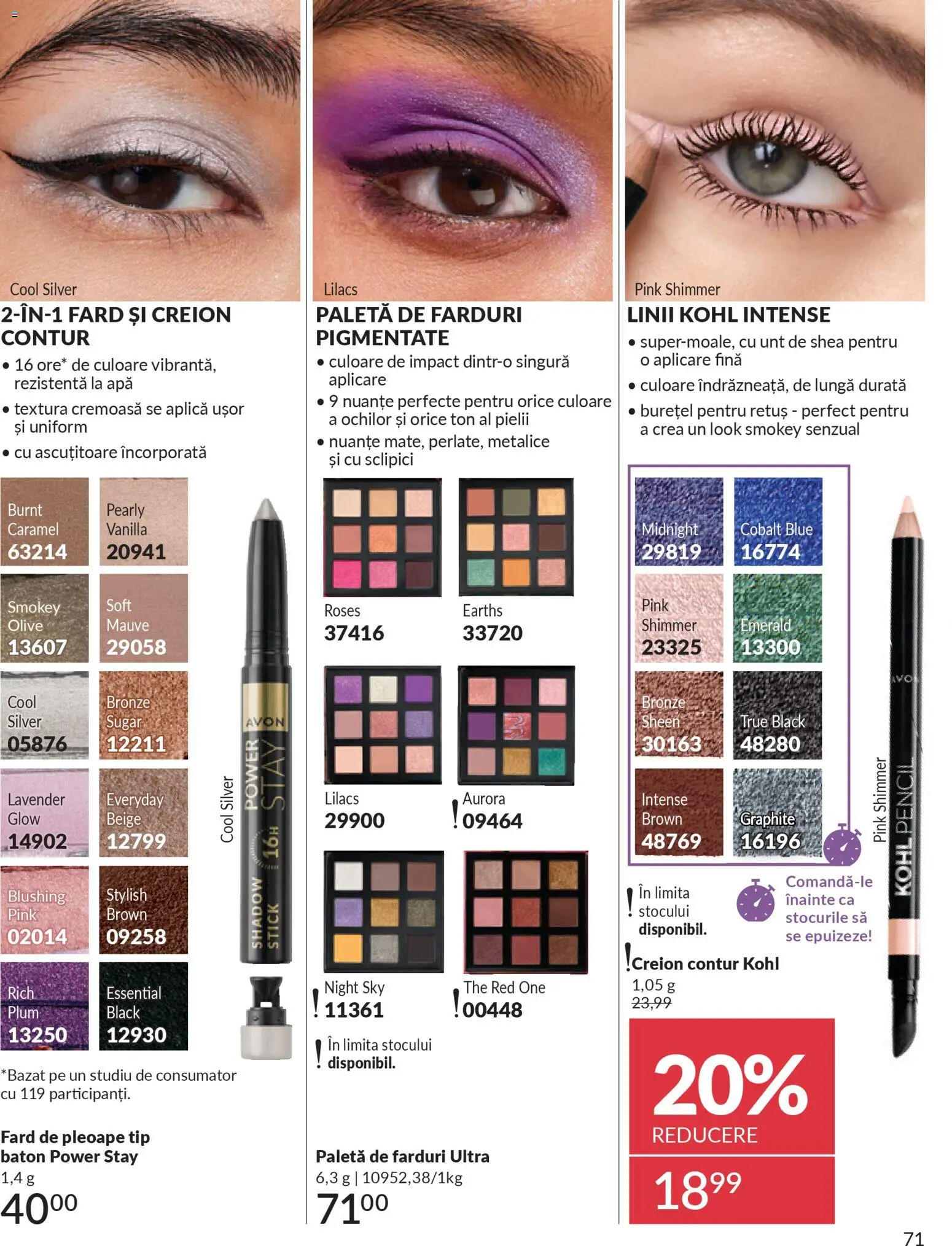 Noul catalog Avon – valabil de la 01.12.2025 | Pagină: 71 | Produse: Ascuțitoare, Fard de pleoape, Peluş Köpek Yatağı, Apă