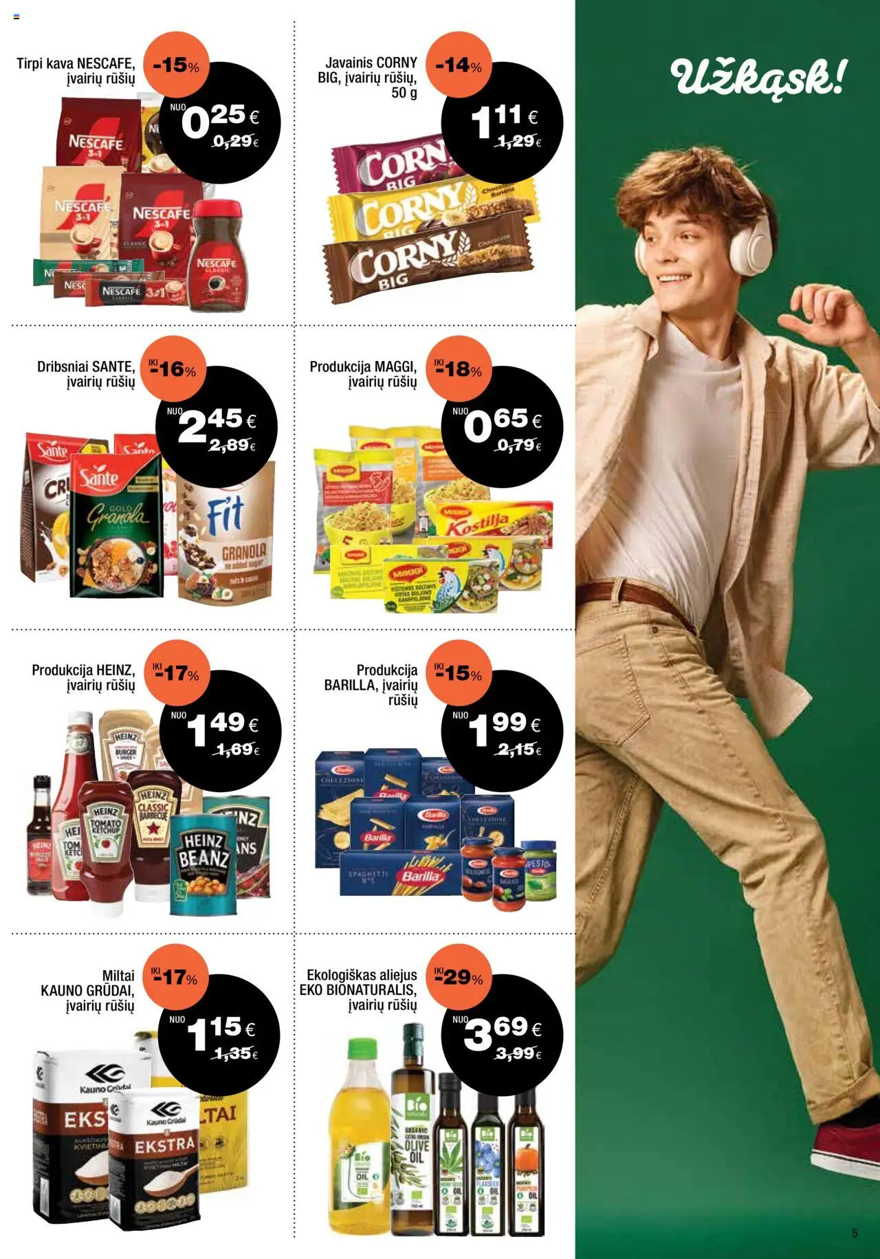 Express market akcijos nuo 14.09.2025 | Puslapis: 5 | Prekių: Aliejus, Kava, Miltai, Dribsniai