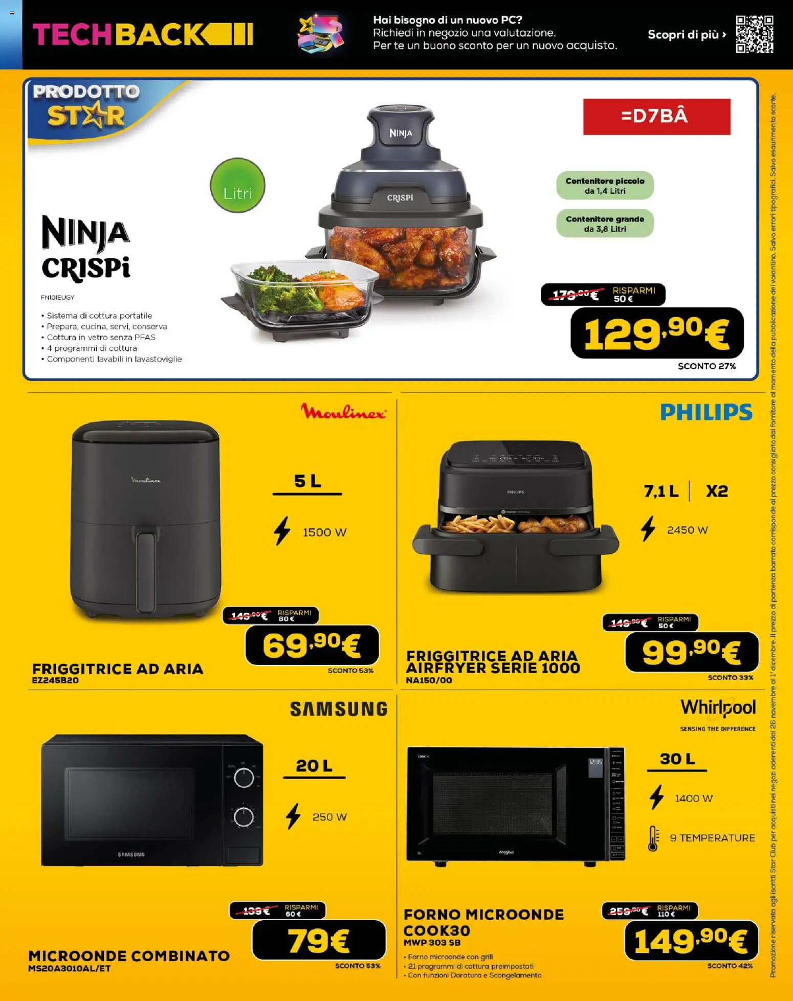 Volantino Euronics del 26.11.2025 | Pagina: 21 | Prodotti: Microonde, Friggitrice ad aria, Lavastoviglie, Samsung