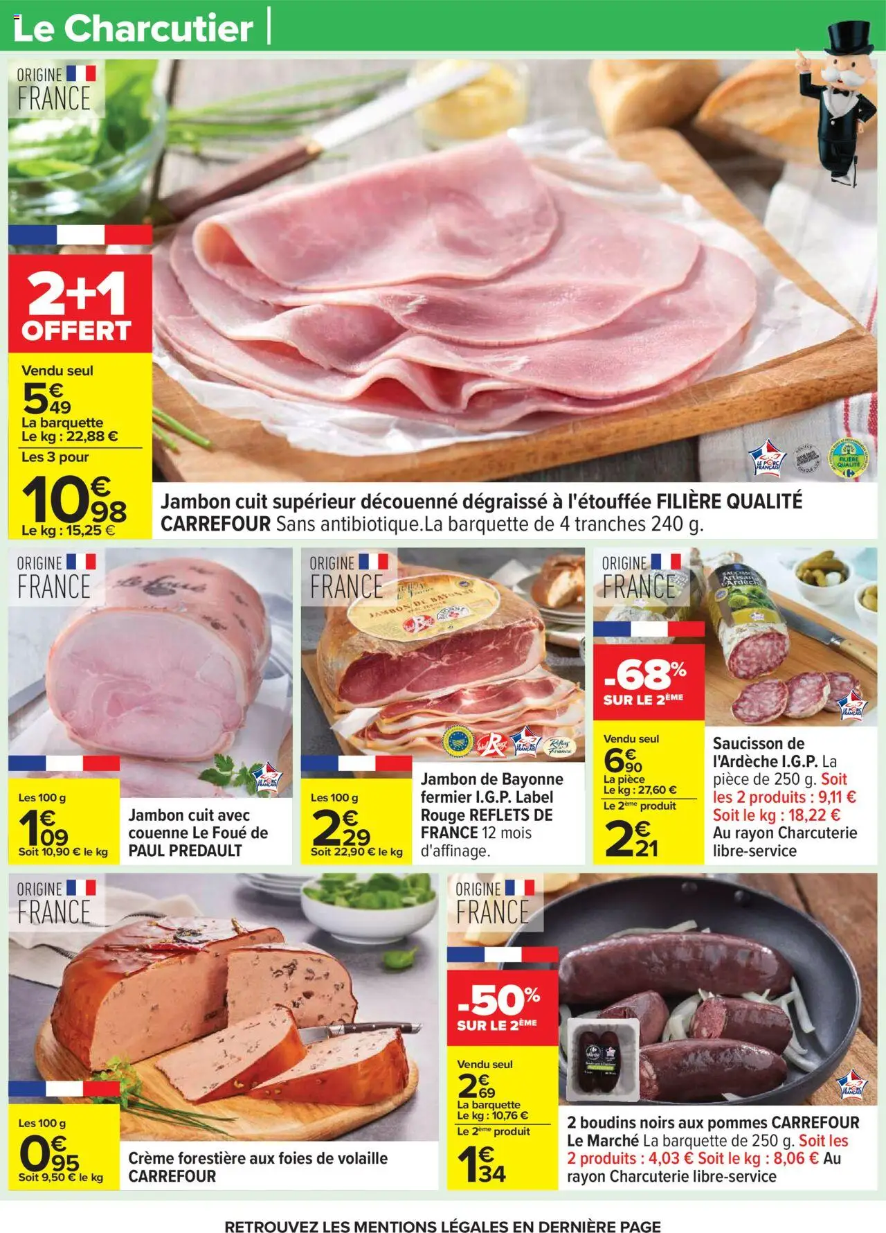  | Page: 20 | Produits: Saucisson, Jambon, Pommes, Crème