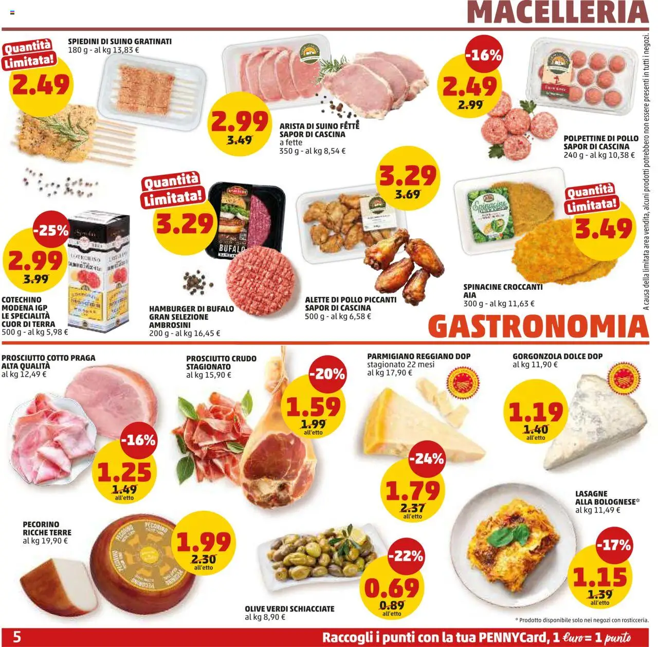 Volantino PENNY del 23.10.2025 | Pagina: 5 | Prodotti: Olive, Prosciutto, Parmigiano, Cotechino
