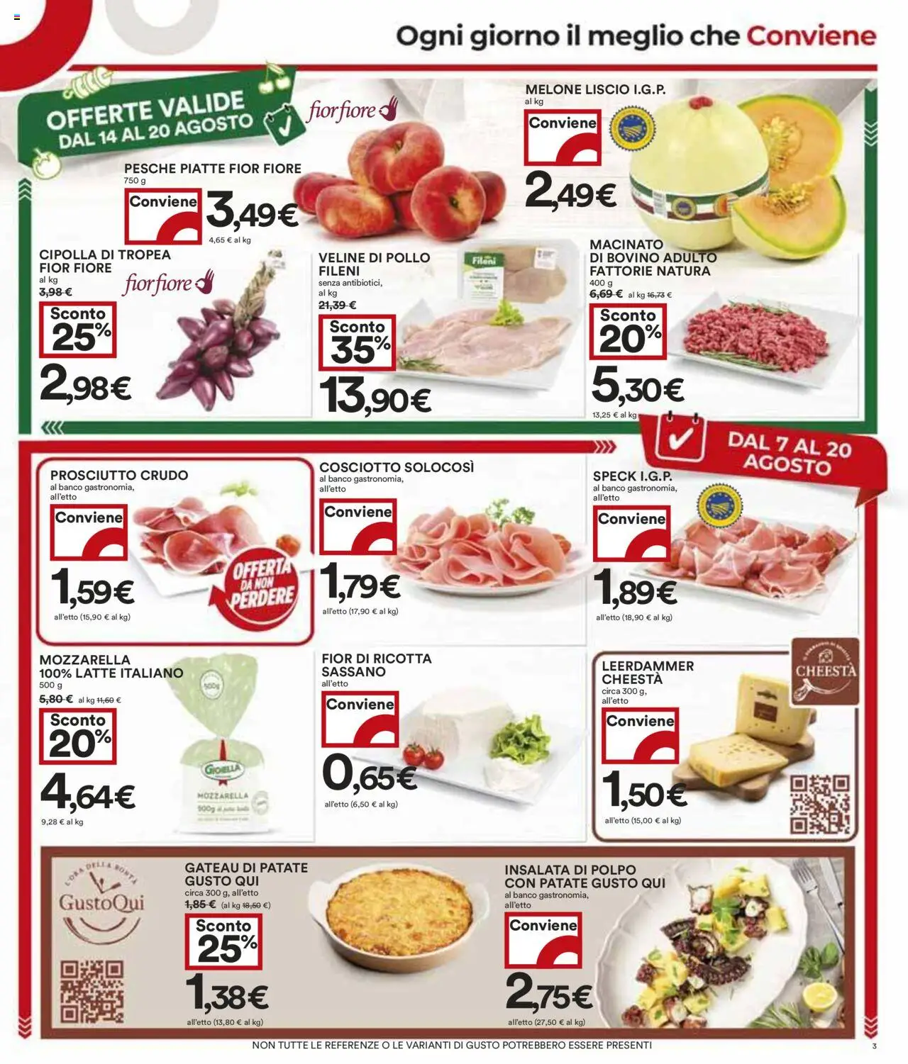 Volantino COOP del 07.08.2025 | Pagina: 3 | Prodotti: Speck, Veline, Mozzarella, Latte