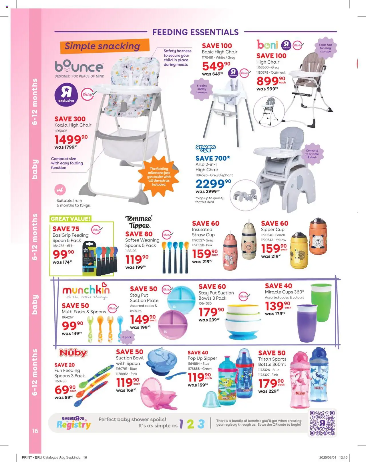 Babies R Us Specials │ valid from 21.08.2025 | Page: 16 | Products: Plate, Bowl, Chair, Shower