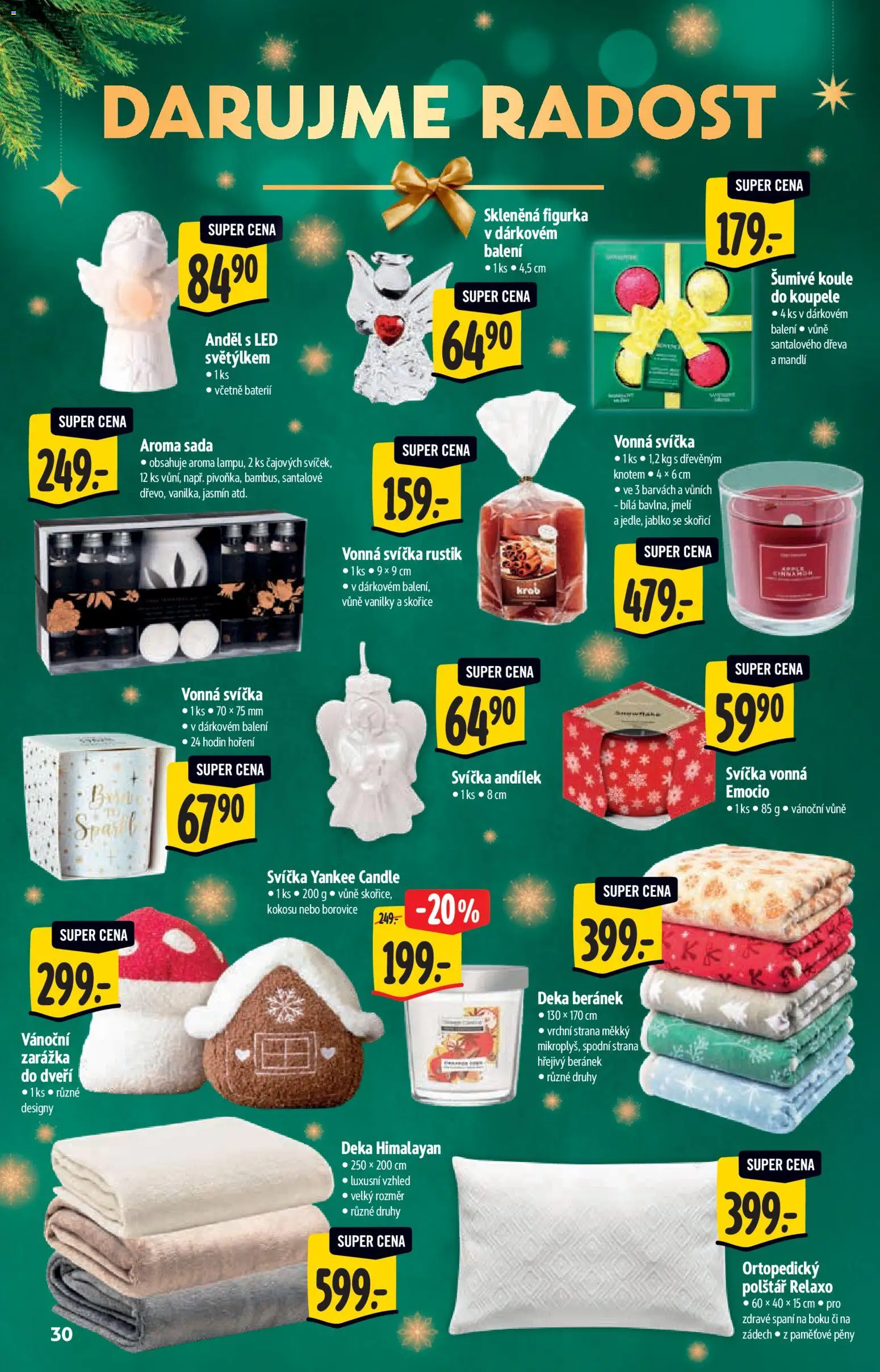 Albert katalog - Supermarket od 29.10.2025 | Strana: 30 | Produkty: Yankee Candle, Deka, Svíčka, LED