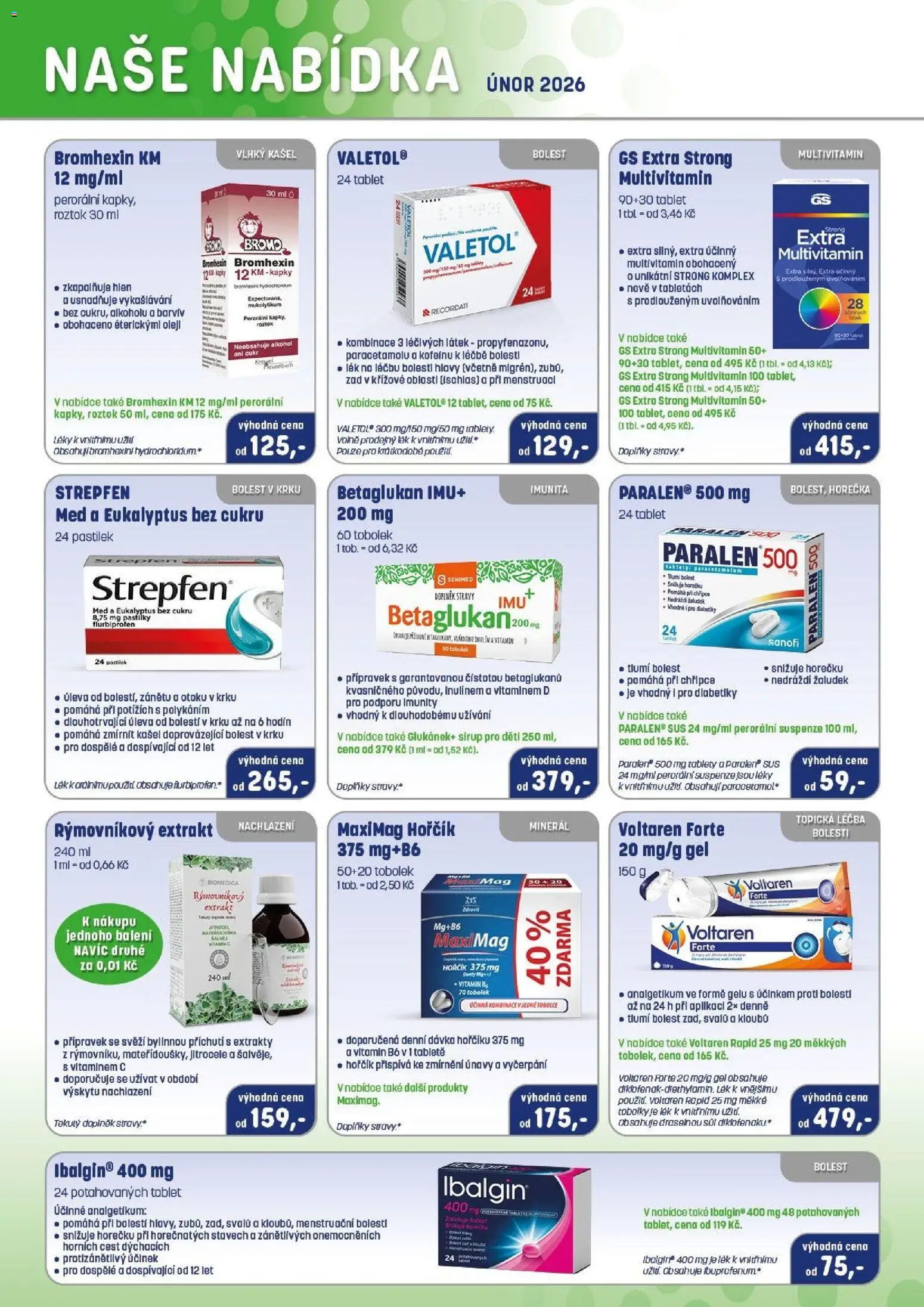 Pharmapoint leták od 01.02.2026 | Strana: 2 | Produkty: Voltaren Forte, Hořčík, Med, Cukr