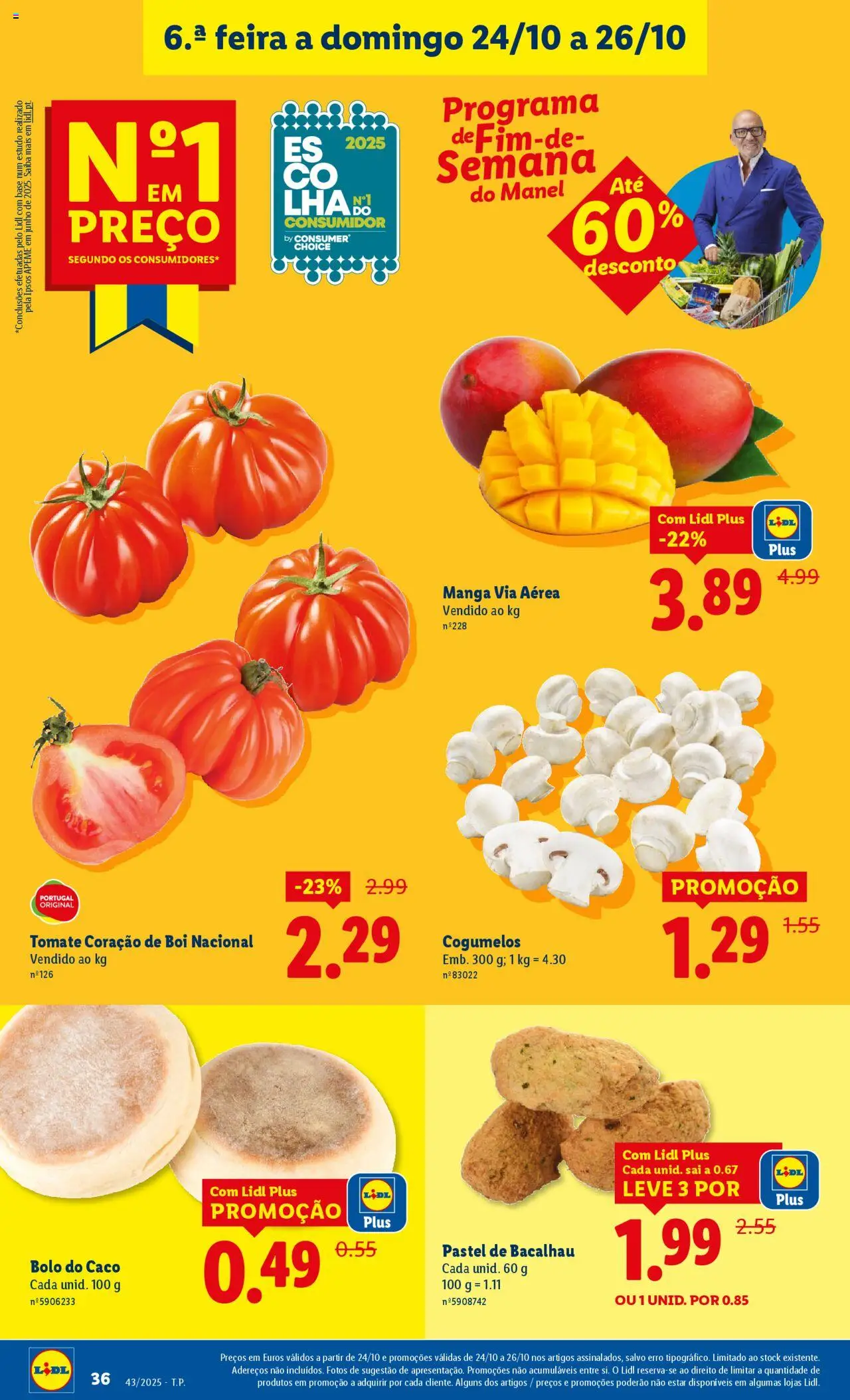 Lidl folheto │ válido de 20.10.2025 | Página: 36 | Produtos: Bacalhau, Base, Tomate, Cogumelos