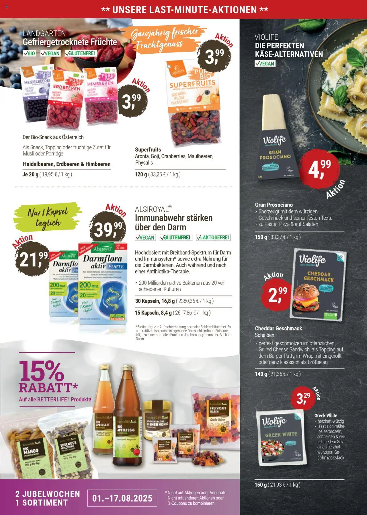 Reformhaus Bacher Prospekt 	 - gültig ab dem 01.08.2025 | Seite: 10 | Produkte: Musli, Himbeeren, Mango, Salat