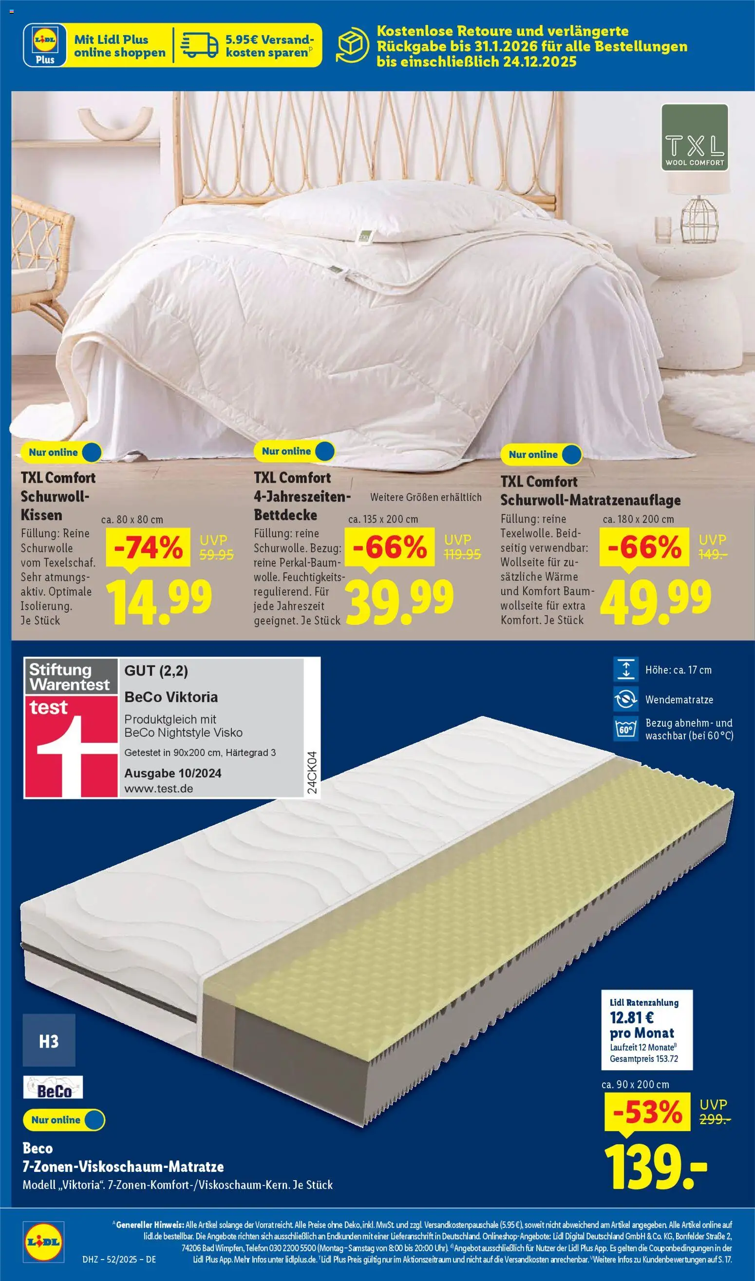 Lidl Prospekt Uffenheim – gültig ab 22.12.2025 | Seite: 34 | Produkte: Kissen, Bad, Bettdecke, Telefon