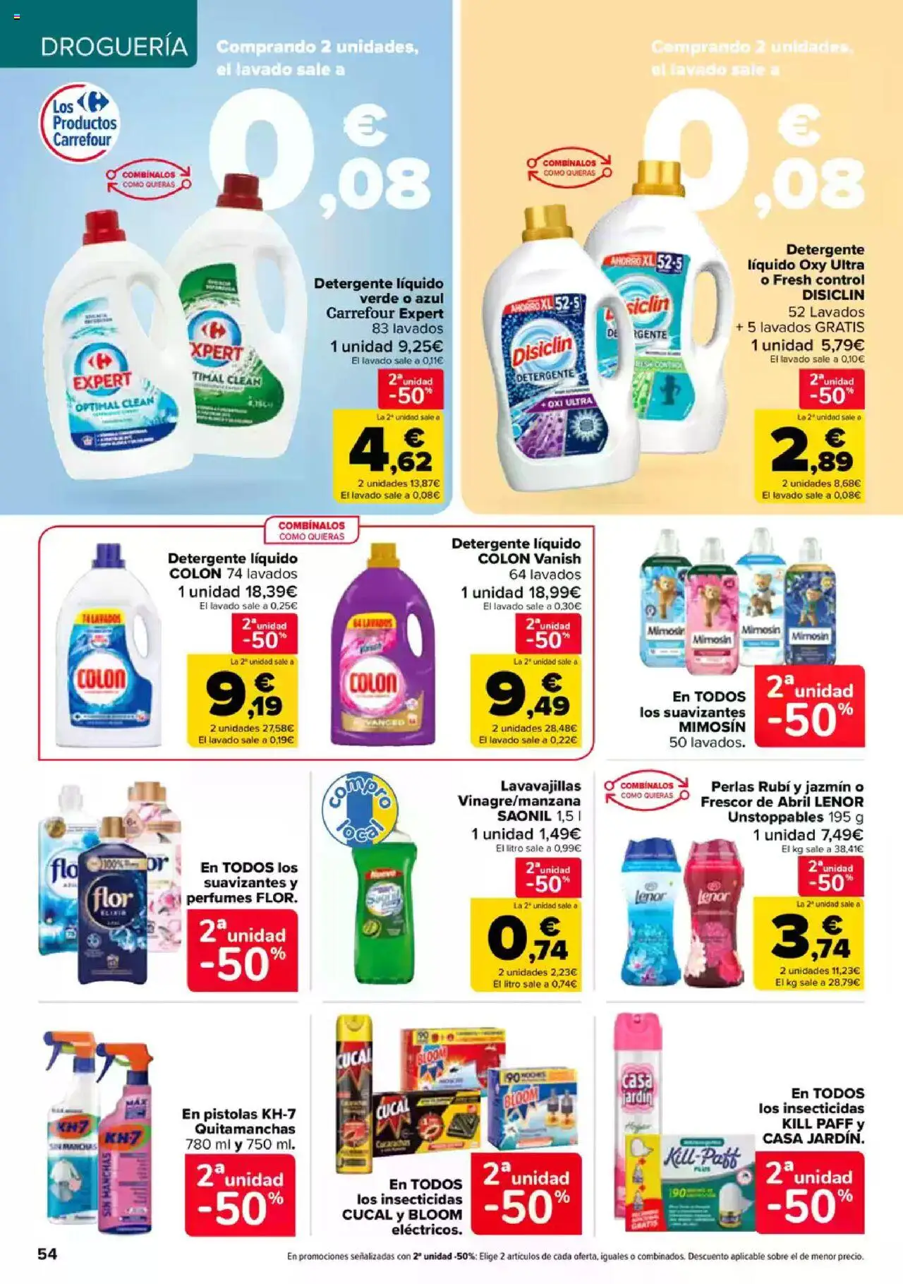 Carrefour folleto │ válido desde el 09.06.2025 | Página: 54 | Productos: Quitamanchas, Detergente, Detergente líquido, Lavavajillas