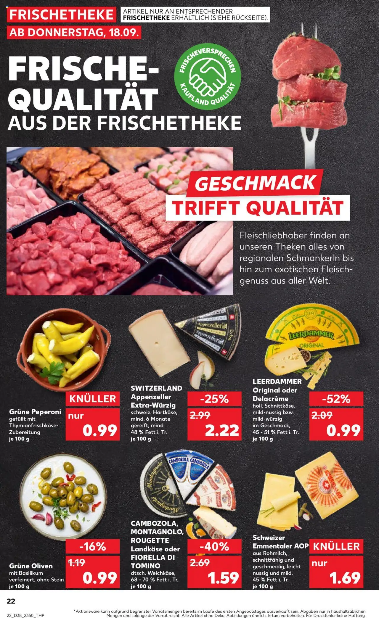 Kaufland prospekt Völklingen	 – gültig ab 18.09.2025 | Seite: 22 | Produkte: Leerdammer, Fleisch