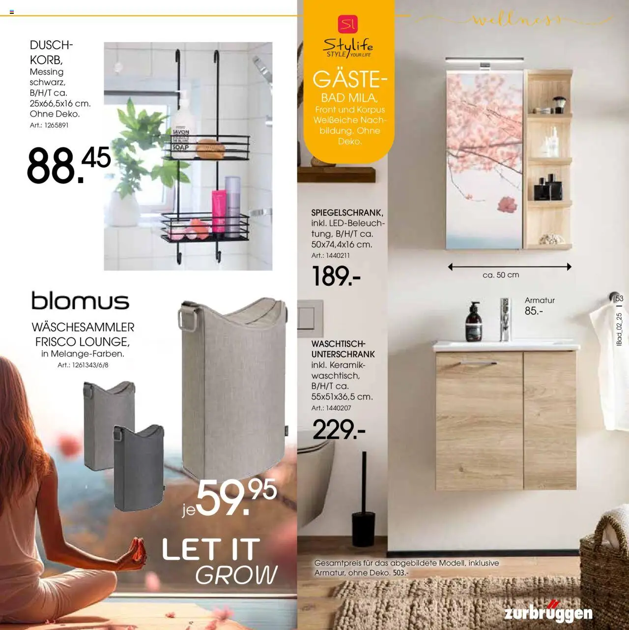 Zurbrüggen - Bad Spezial – gültig ab 11.06.2025 | Seite: 53 | Produkte: Bad, Korb, Armatur, Waschtisch