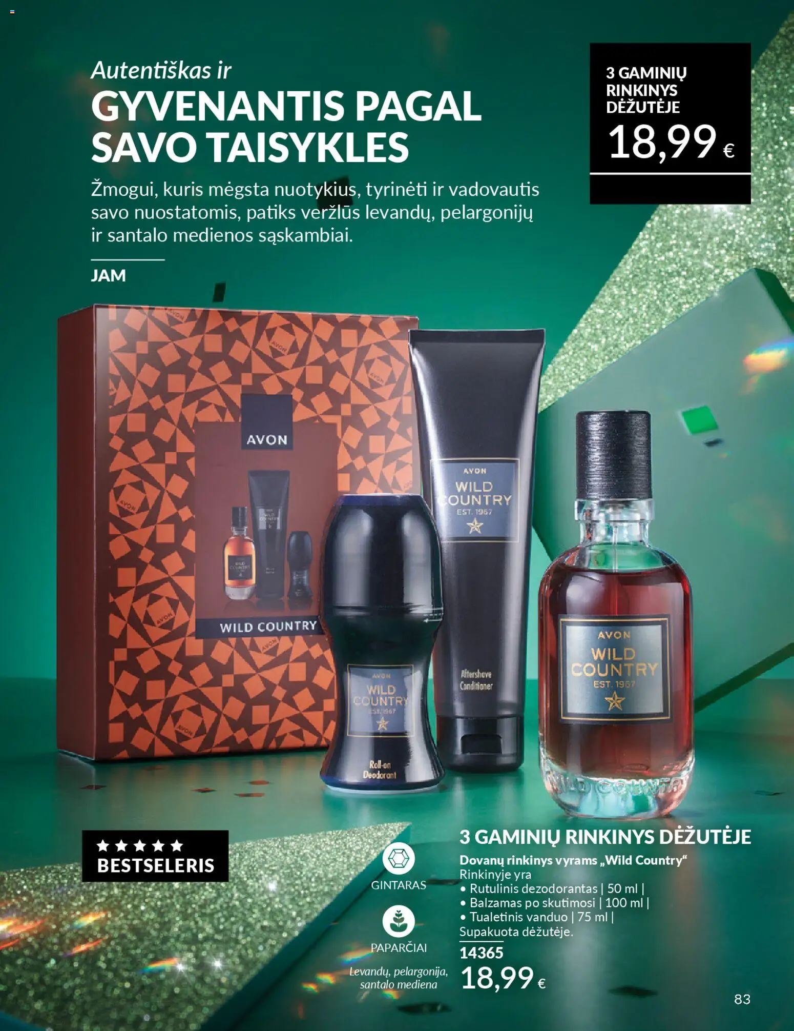 AVON akcijos nuo 01.01.2026 | Puslapis: 83 | Prekių: Balzamas, Rutulinis dezodorantas, Tualetinis vanduo, Dezodorantas
