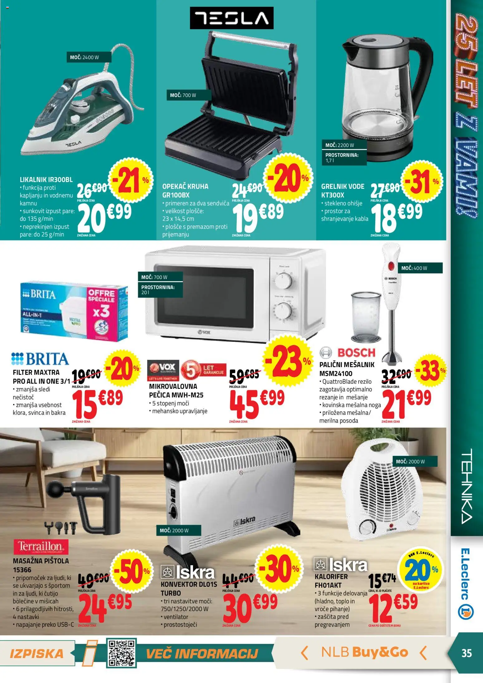Novi E.leclerc katalog ponudbe – veljaven od 05.11.2025 | Stran: 35 | Izdelki: Mesalnik, Pecica, Likalnik, Ventilator