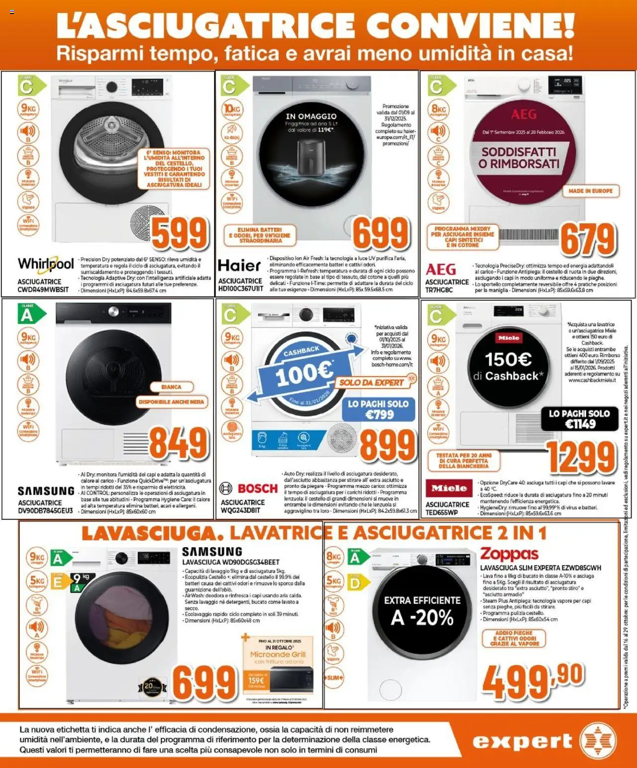 Volantino Expert del 16.10.2025 | Pagina: 6 | Prodotti: Microonde, Friggitrice, Lenzuola, Samsung