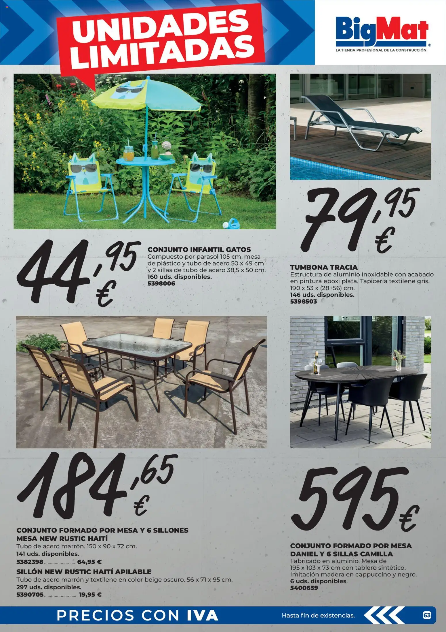 BigMat - Jardin y Piscinas 2026 │ válido desde el 23.03.2026 | Página: 63 | Productos: Tumbona, Sillón, Mesa