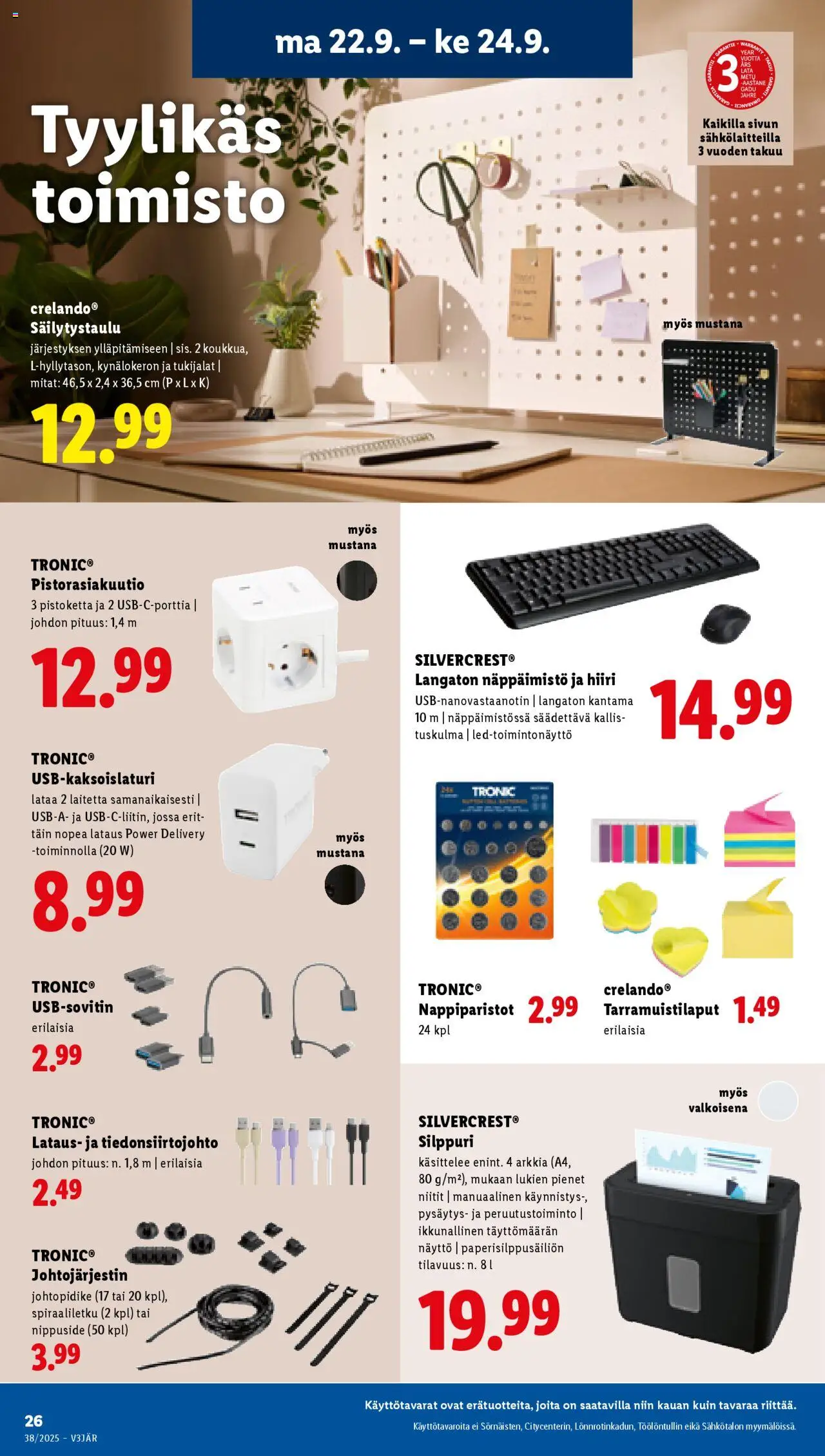 Lidl tarjoukset - Helsinki – voimassa 18.09.2025 alkaen | Sivu: 34 | Tuotteet: Silppuri, Näyttö, Hiiri, Näppäimistö