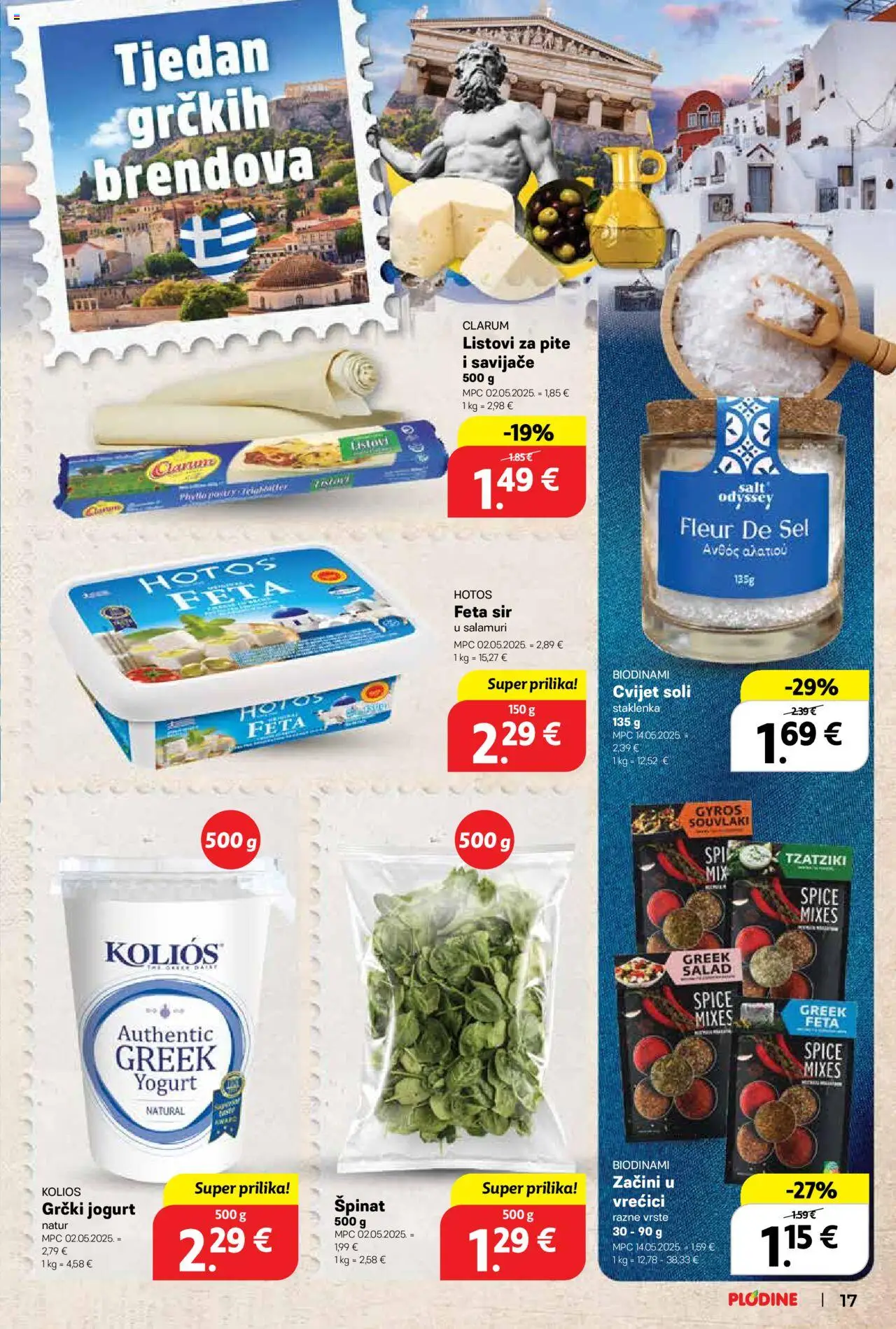 Plodine katalog | vrijedi od 18.06.2025 | Stranica: 17 | Proizvodi: Feta, Sir, Jogurt, Grčki jogurt