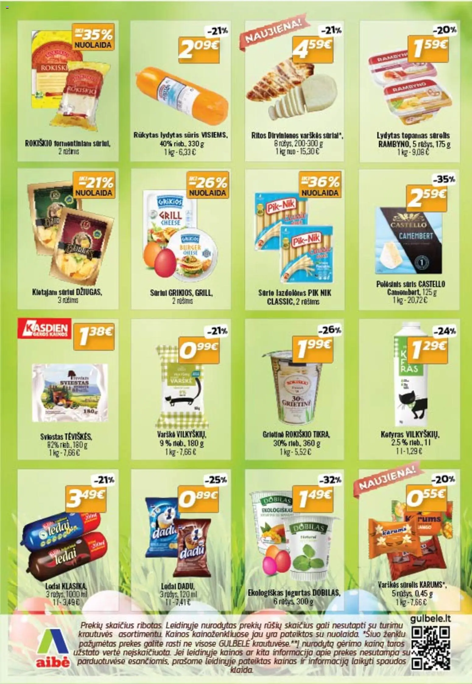 Gulbele akcijos nuo 26.03.2026 | Puslapis: 4 | Prekių: Sūrelis, Jogurtas, Sūris, Lydytas sūris