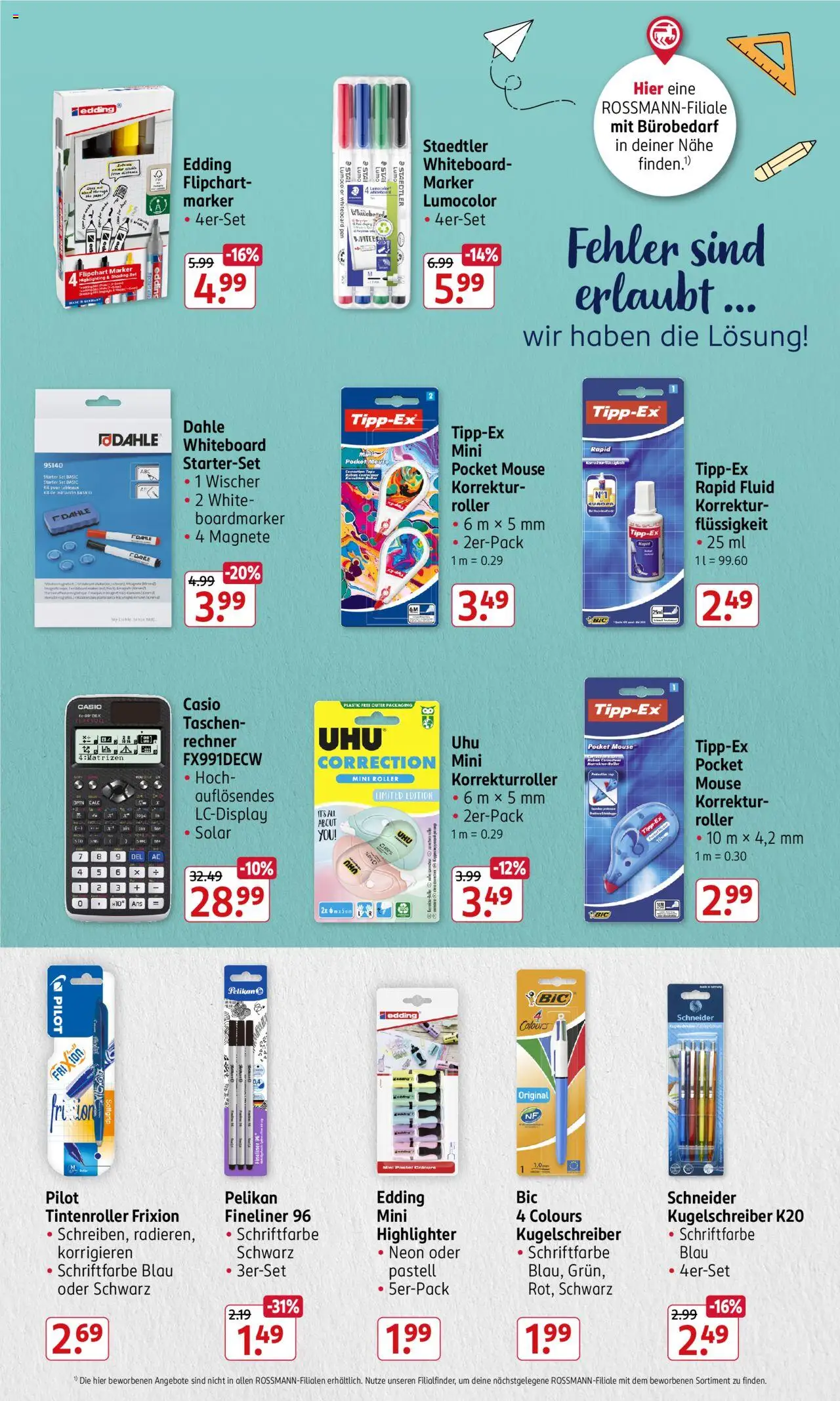 Rossmann Prospekt 	 – gültig ab 06.10.2025 | Seite: 4 | Produkte: Taschenrechner, Highlighter