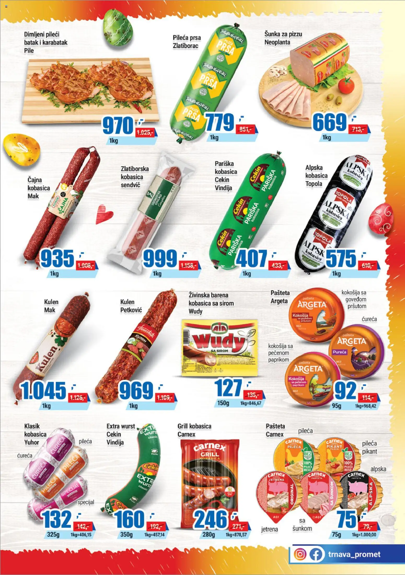 Trnava Promet katalog - važi od 02.04.2026 | Strana: 3 | Proizvode: Pileće meso, Pileći batak, Šunka, Pašteta