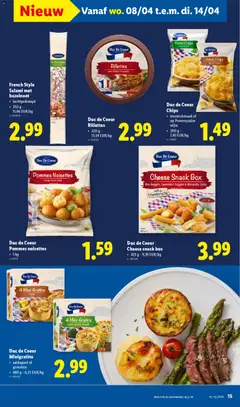 Lidl Folder week 15 - Voorbeeld van een folder van Lidl, geldig van 07.04.2026 | Pagina: 15 | Producten: Brie, Groenten, Broccoli, Salami