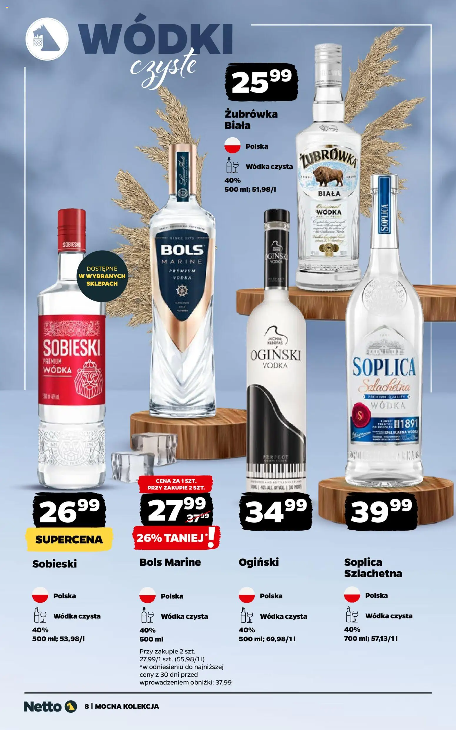 Netto gazetka - Alkohole mocne od 27.10.2025 | Strona: 8 | Produkty: Ogiński, Żubrówka, Vodka, Wódka