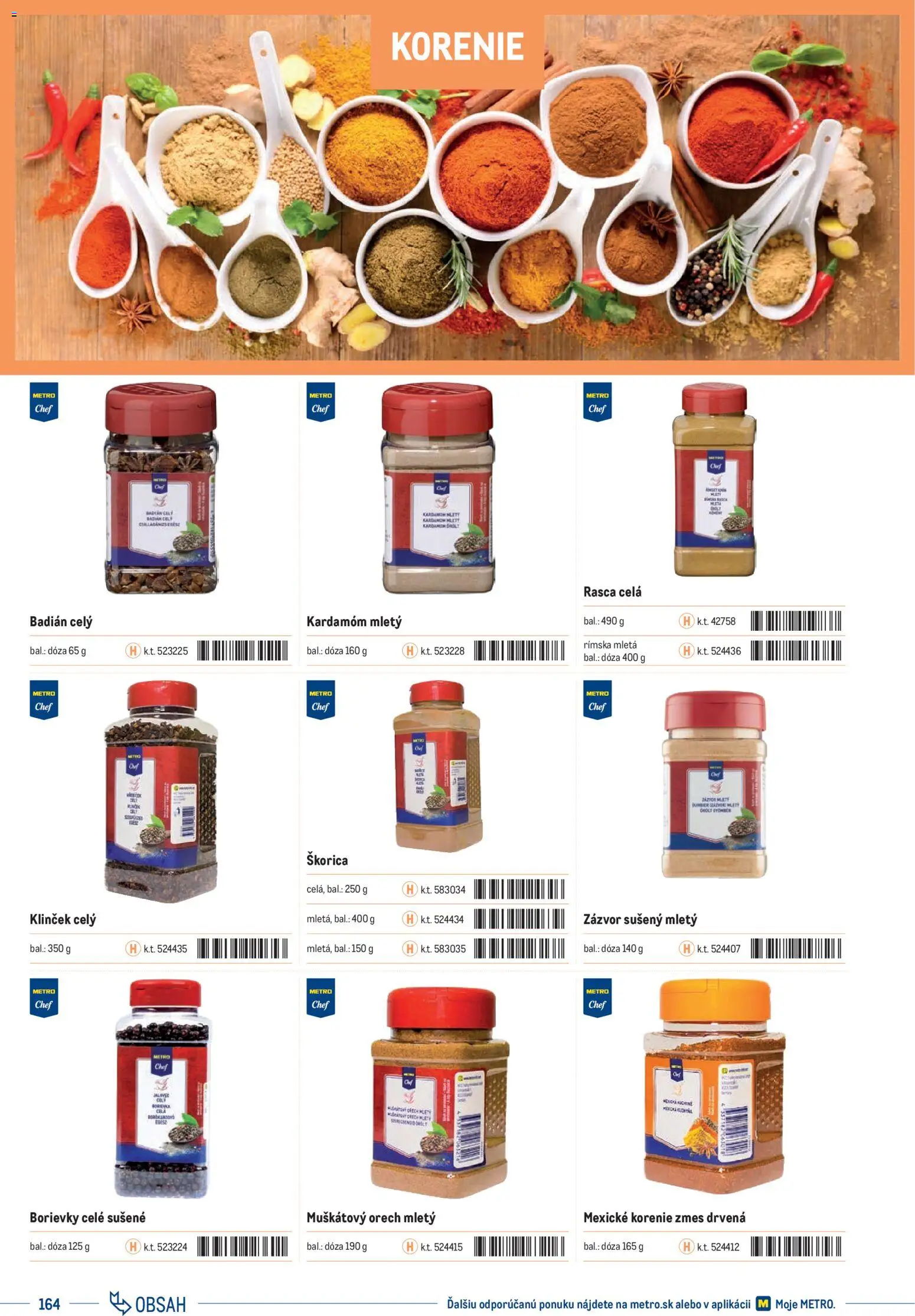 Nové Metro akcie – leták je platný od 01.01.2025 | Strana: 164 | Produkty: Zázvor, Korenie