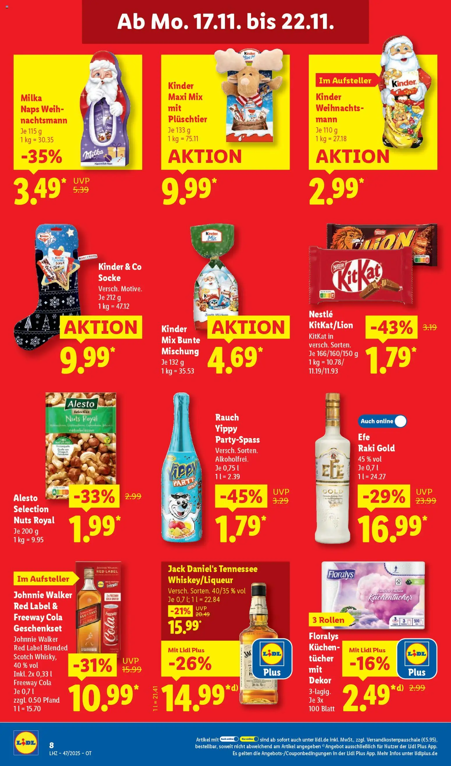 Lidl Prospekt Grimma – gültig ab 17.11.2025 | Seite: 12 | Produkte: Cola, Jack Daniel's, Milka, Johnnie walker