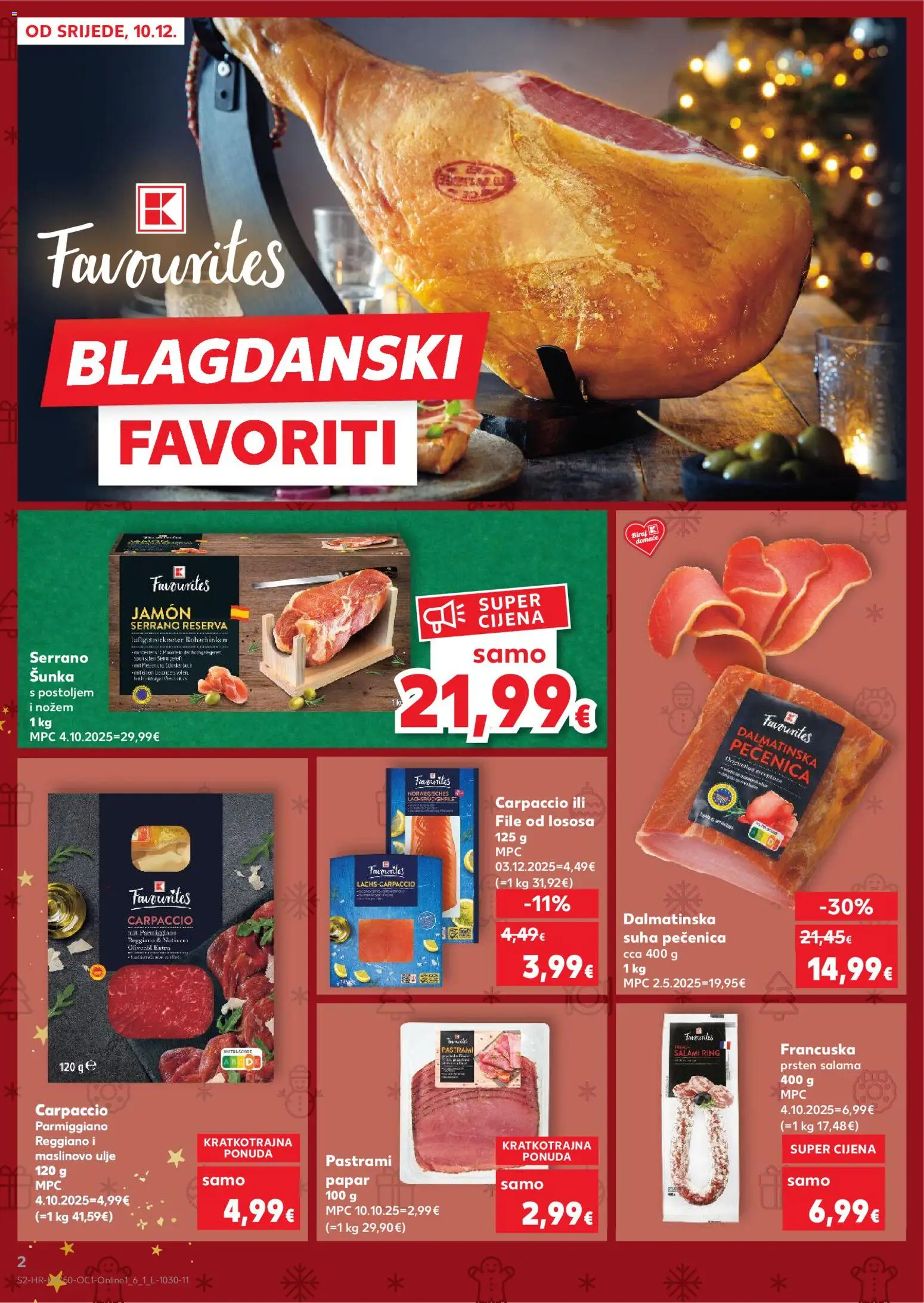 Kaufland katalog | vrijedi od 10.12.2025 | Stranica: 2 | Proizvodi: Salama, Šunka, Papar, Prsten