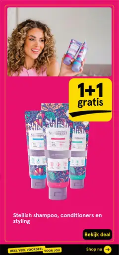 Steilish conditioner, Conditioner with ceramide, jojoba olie & gember. For all curl types, cruelty free, color safe. - Voorbeeld van een folder van Etos, geldig van 27.10.2025 | Pagina: 77