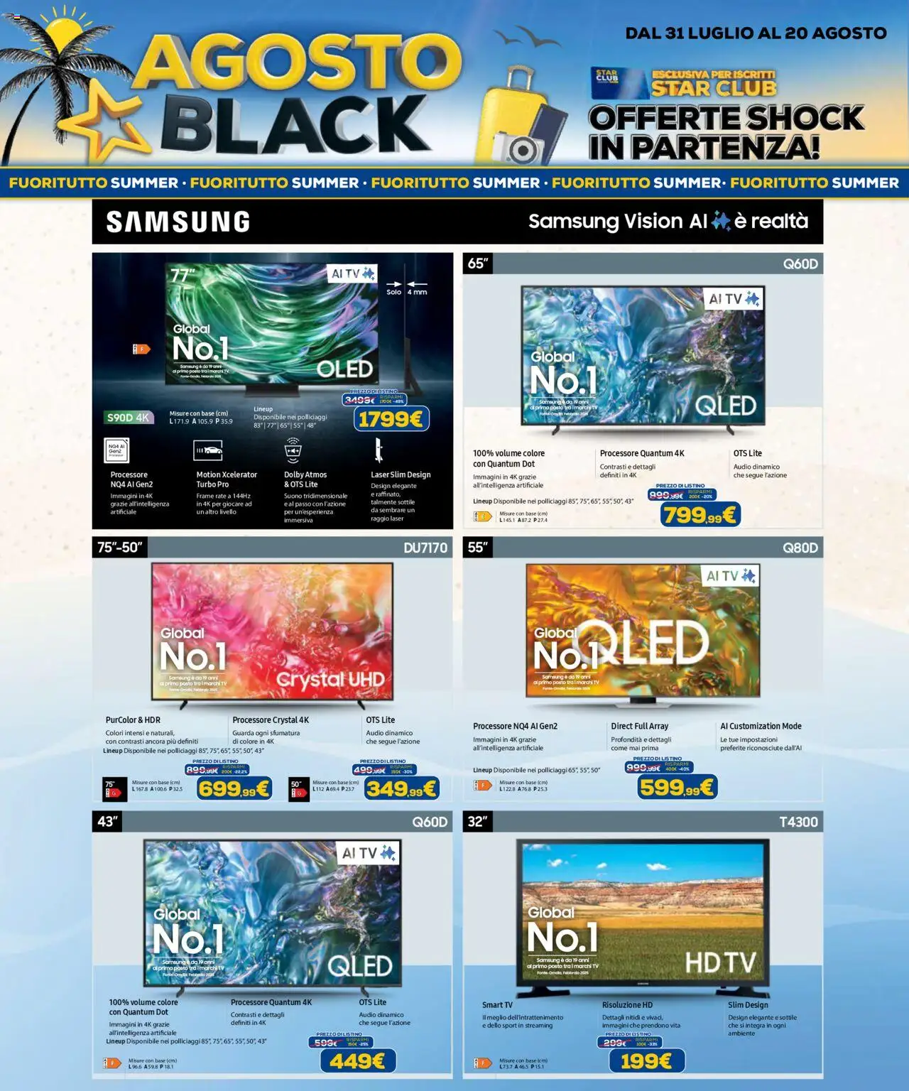 Volantino Euronics del 31.07.2025 | Pagina: 17 | Prodotti: smart TV, TV, Audio, Samsung