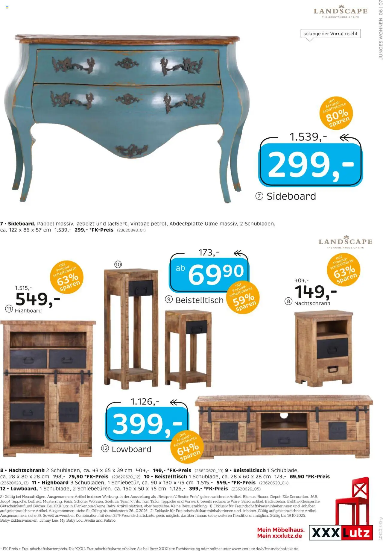 XXXL Lutz Junges Wohnen – gültig ab 12.10.2025 | Seite: 7 | Produkte: Sideboard, Lowboard, HIghboard, Beistelltisch