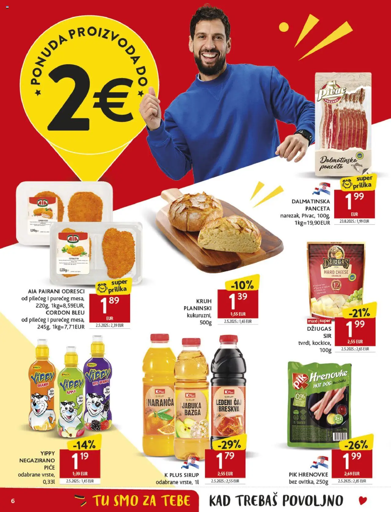 Konzum HR akciós ujság - amely érvényes a következő dátumtól: 17.09.2025 | Oldal: 6 | Termékek: Cordon bleu, Hot dog