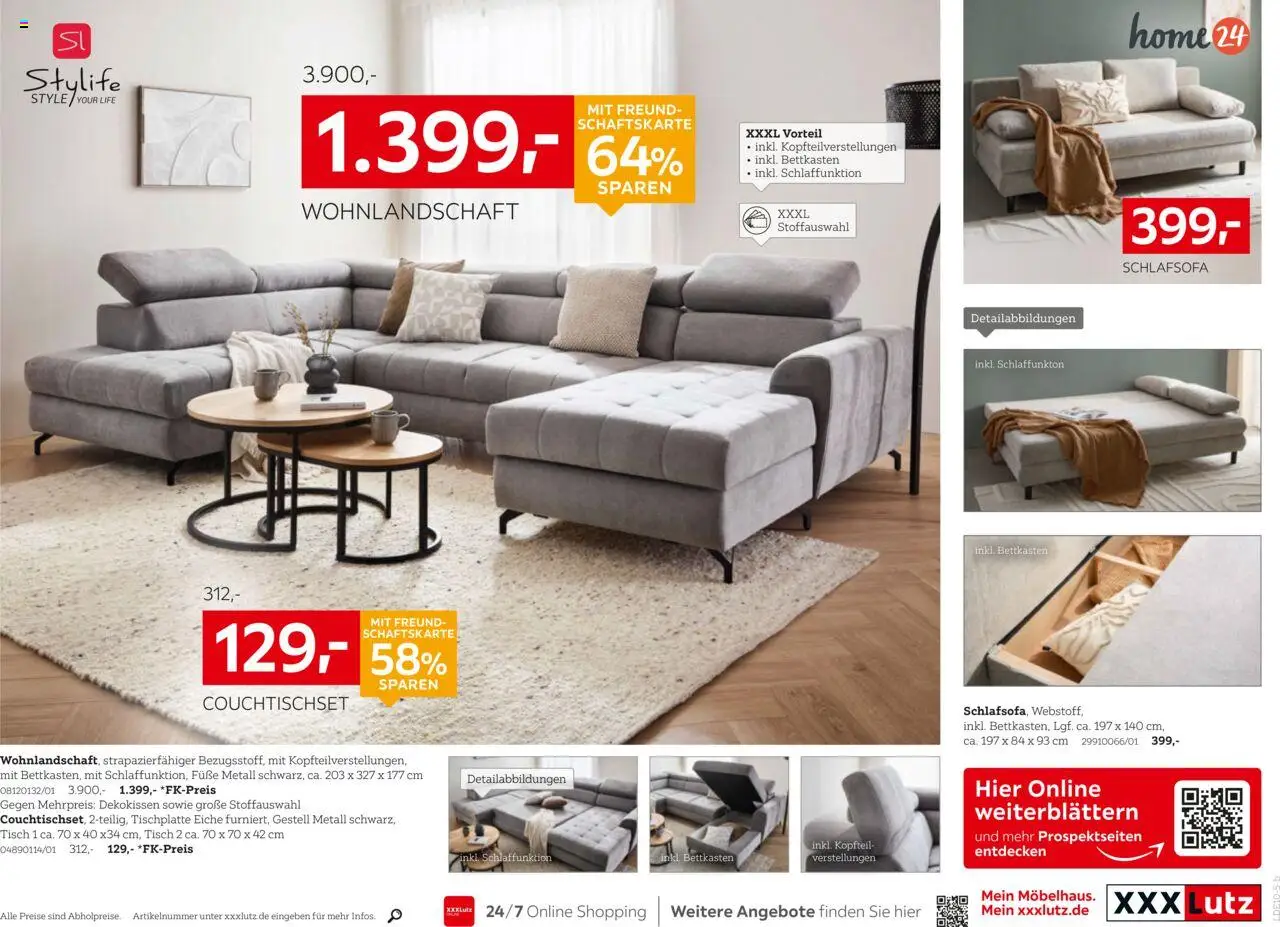 XXXL Lutz Deutschlands Nr. 1 beim Preis! – gültig ab 22.09.2025 | Seite: 5 | Produkte: Wohnlandschaft, Schlafsofa, Tisch