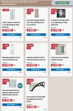 Praktiker akciós ujság - amely érvényes a következő dátumtól: 04.09.2025 | Oldal: 27 | Termékek: Bejárati ajtó, Tök, Ablak, Ajtólap